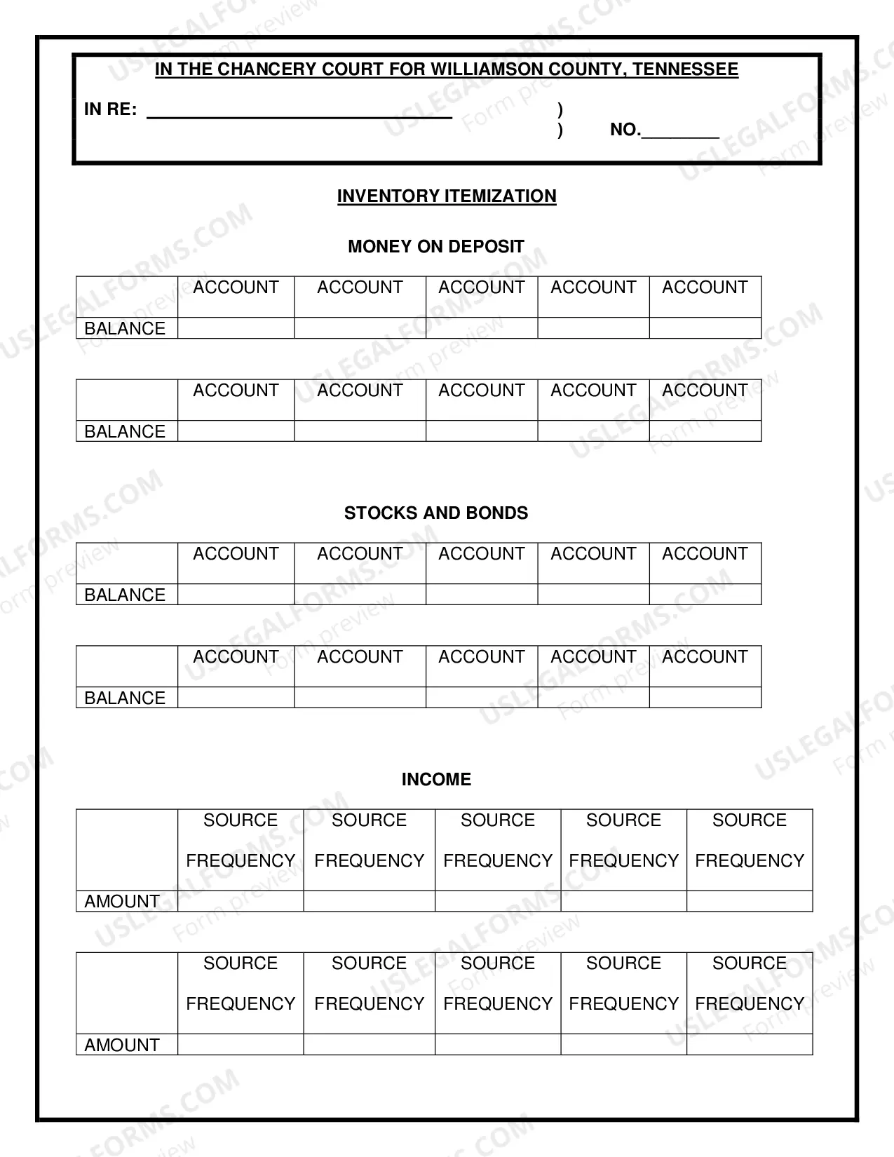 Preview Conservatorship Inventory