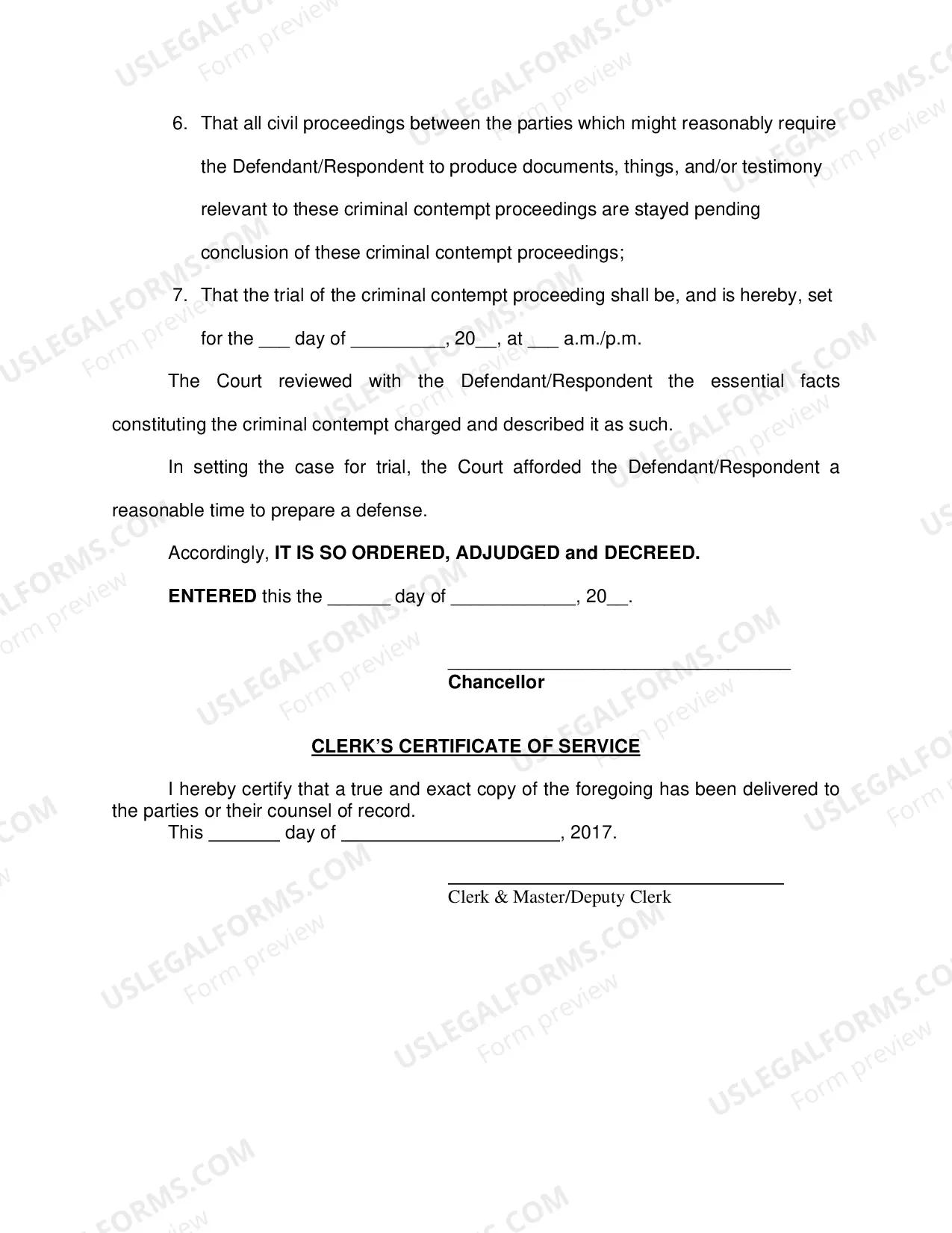 Preview Rule 42 Order (criminal contempt)