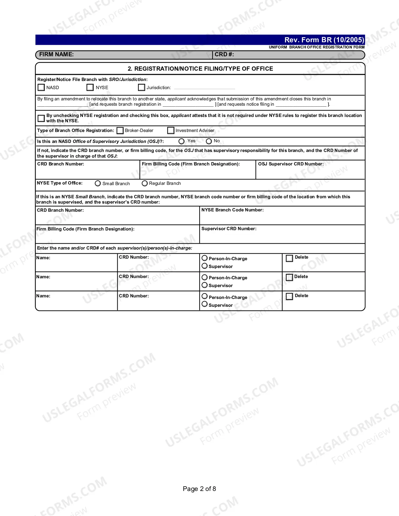 Preview Uniform Branch Office Registration Form