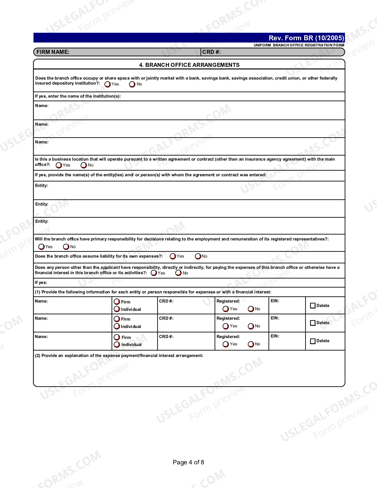 Preview Uniform Branch Office Registration Form