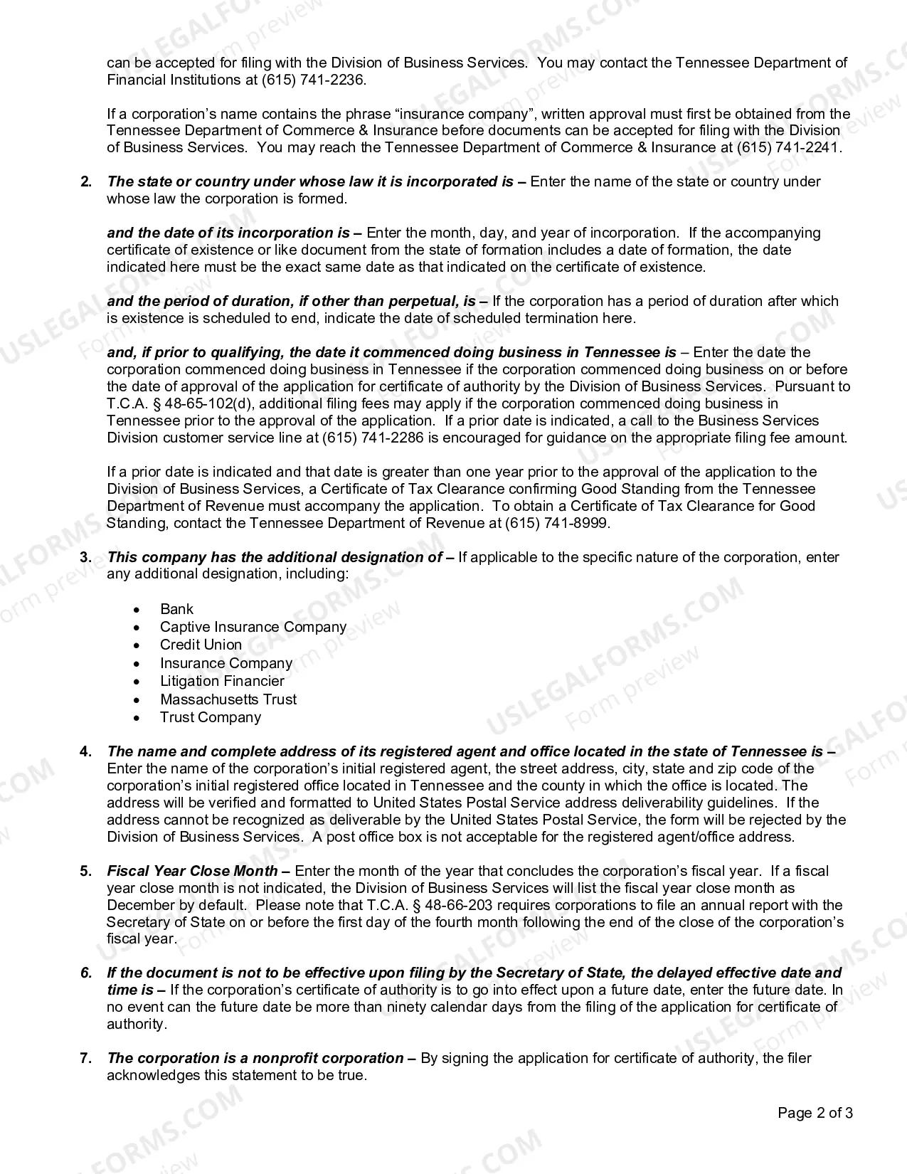 Preview Application For Certificate of Authority (Nonprofit)