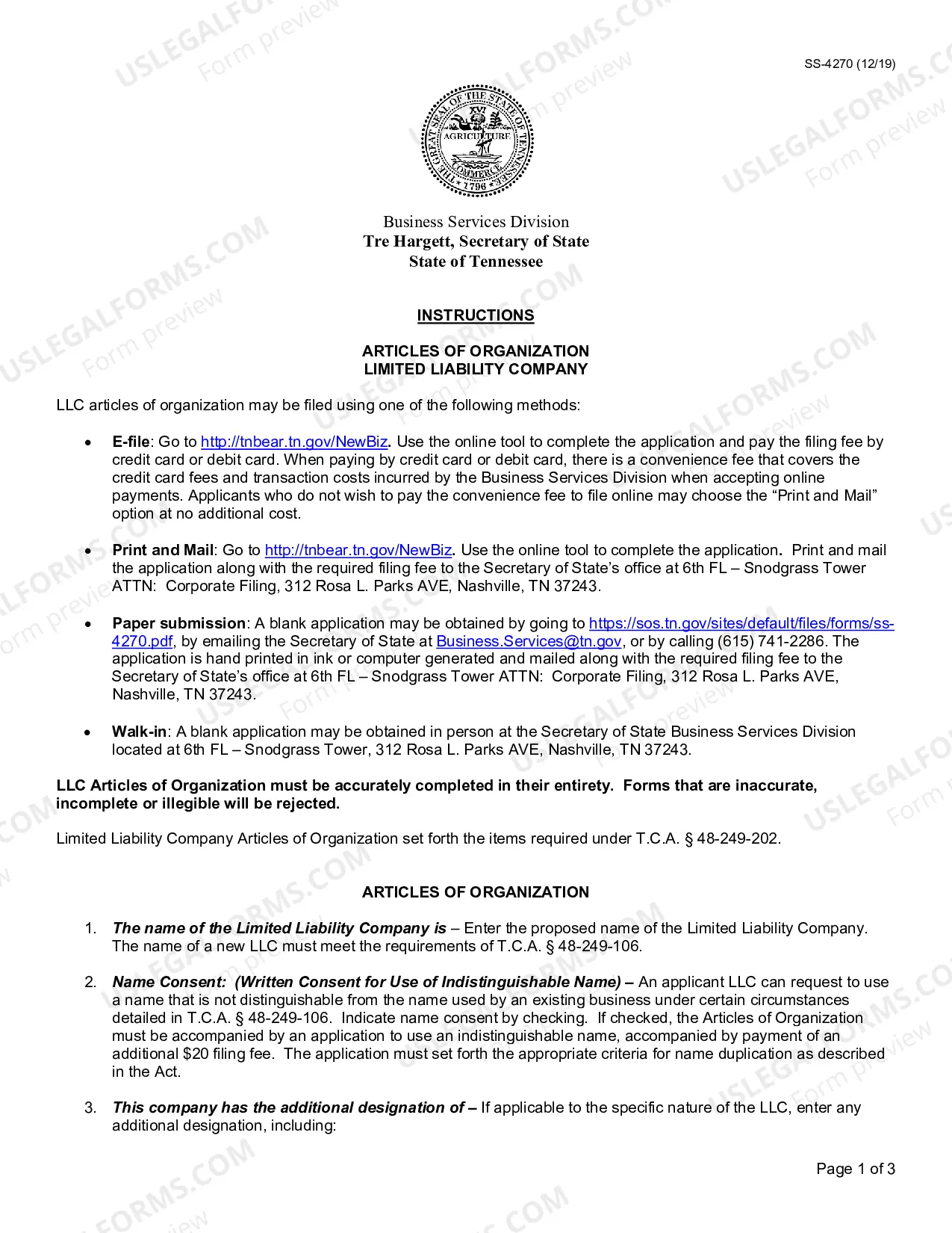 Preview Articles of Conversion (For Profit Corp Into LLC)