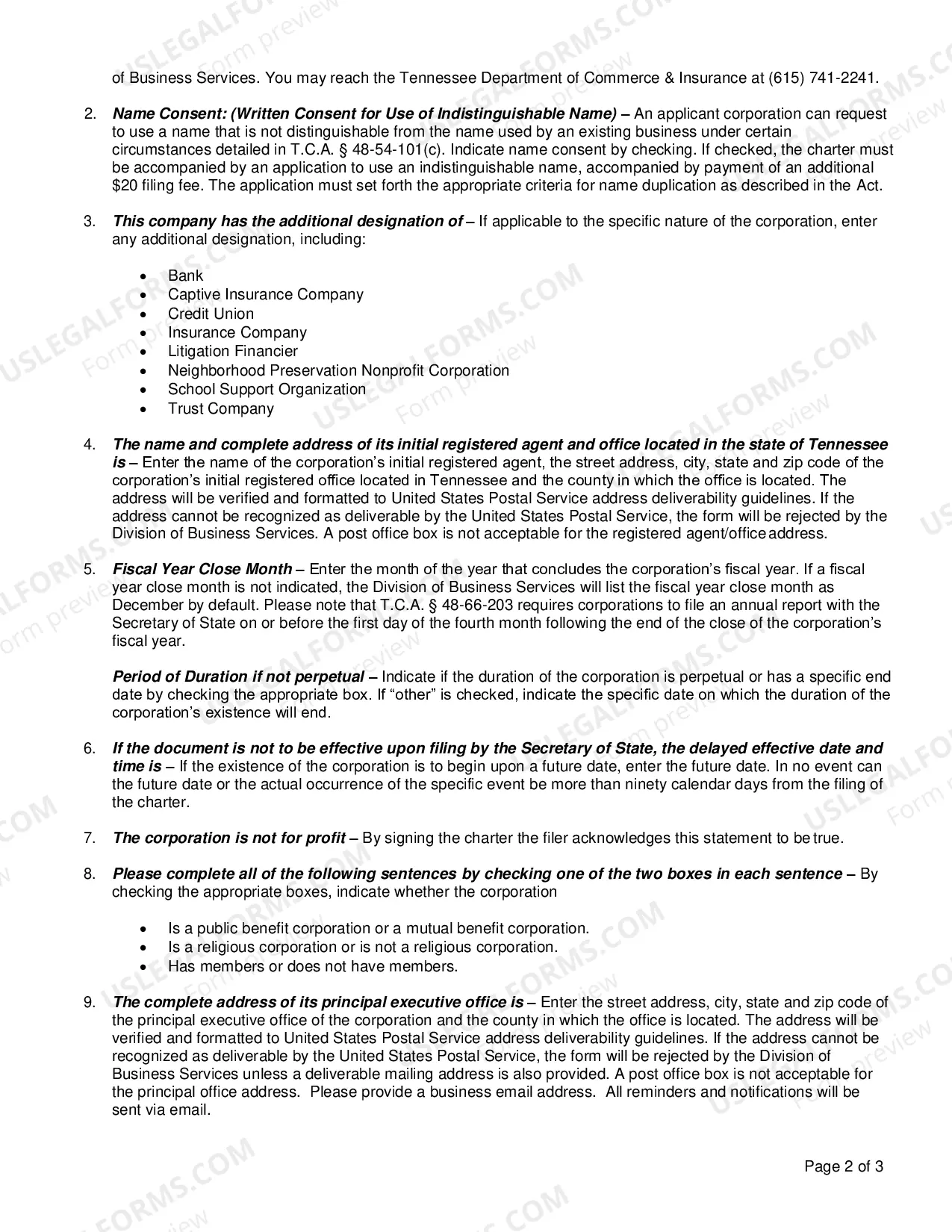 Preview Charter (Nonprofit Corporation)