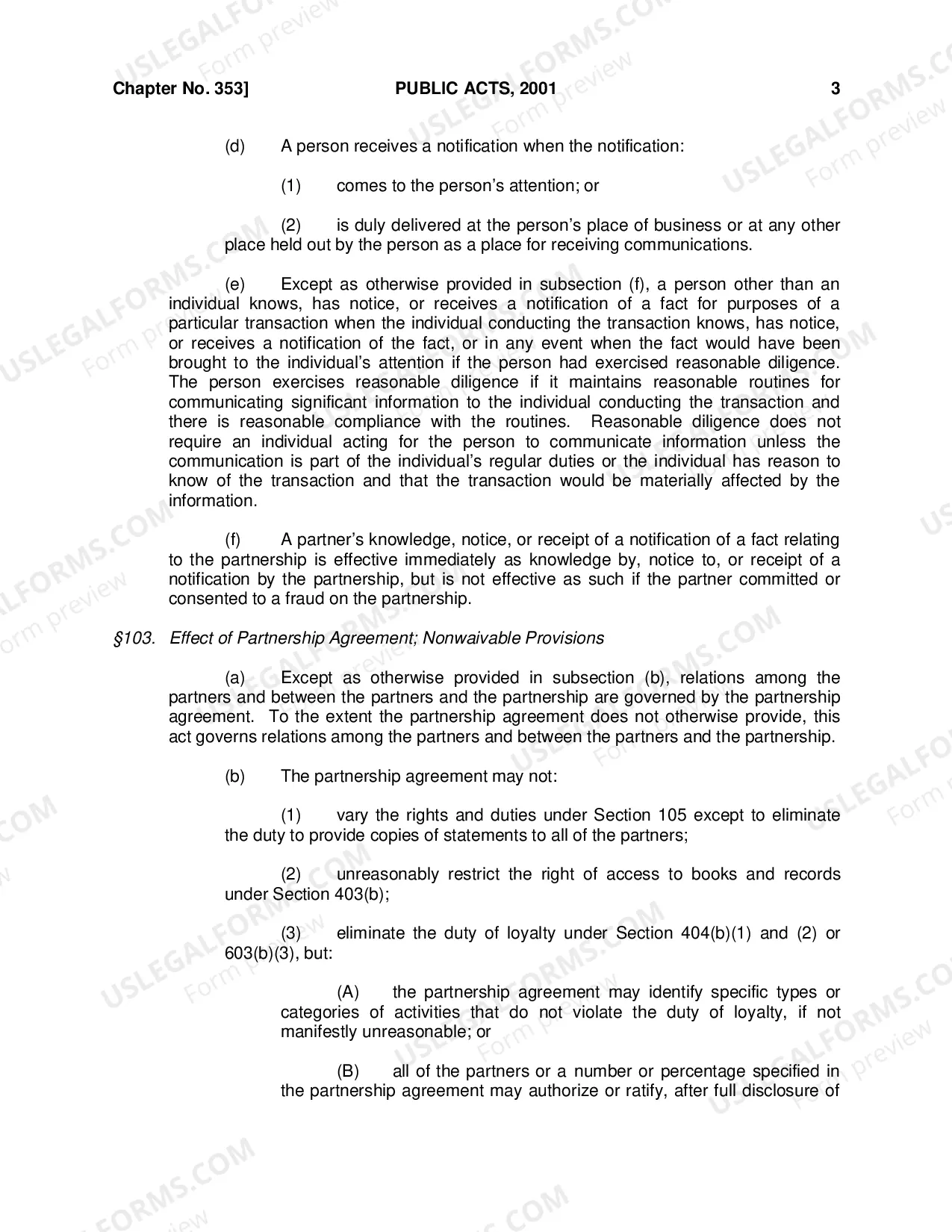 Preview Revised Uniform Partnership Act of 2001
