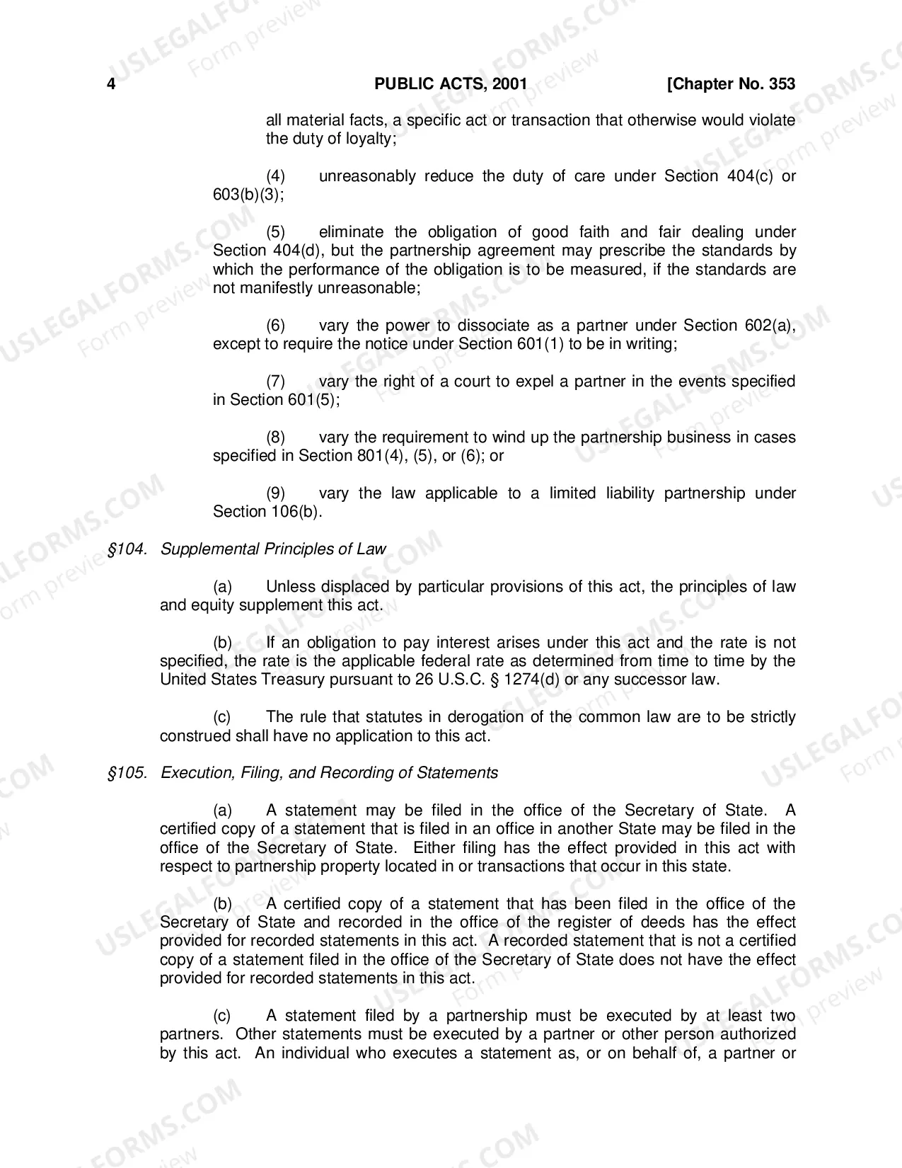 Preview Revised Uniform Partnership Act of 2001