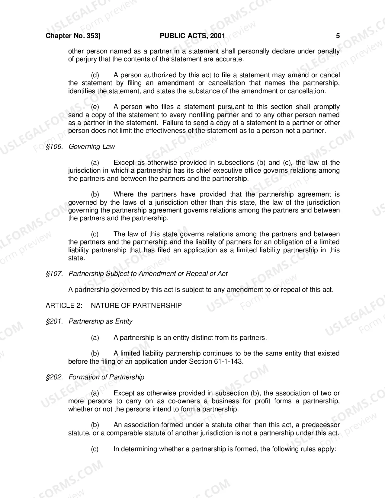 Preview Revised Uniform Partnership Act of 2001