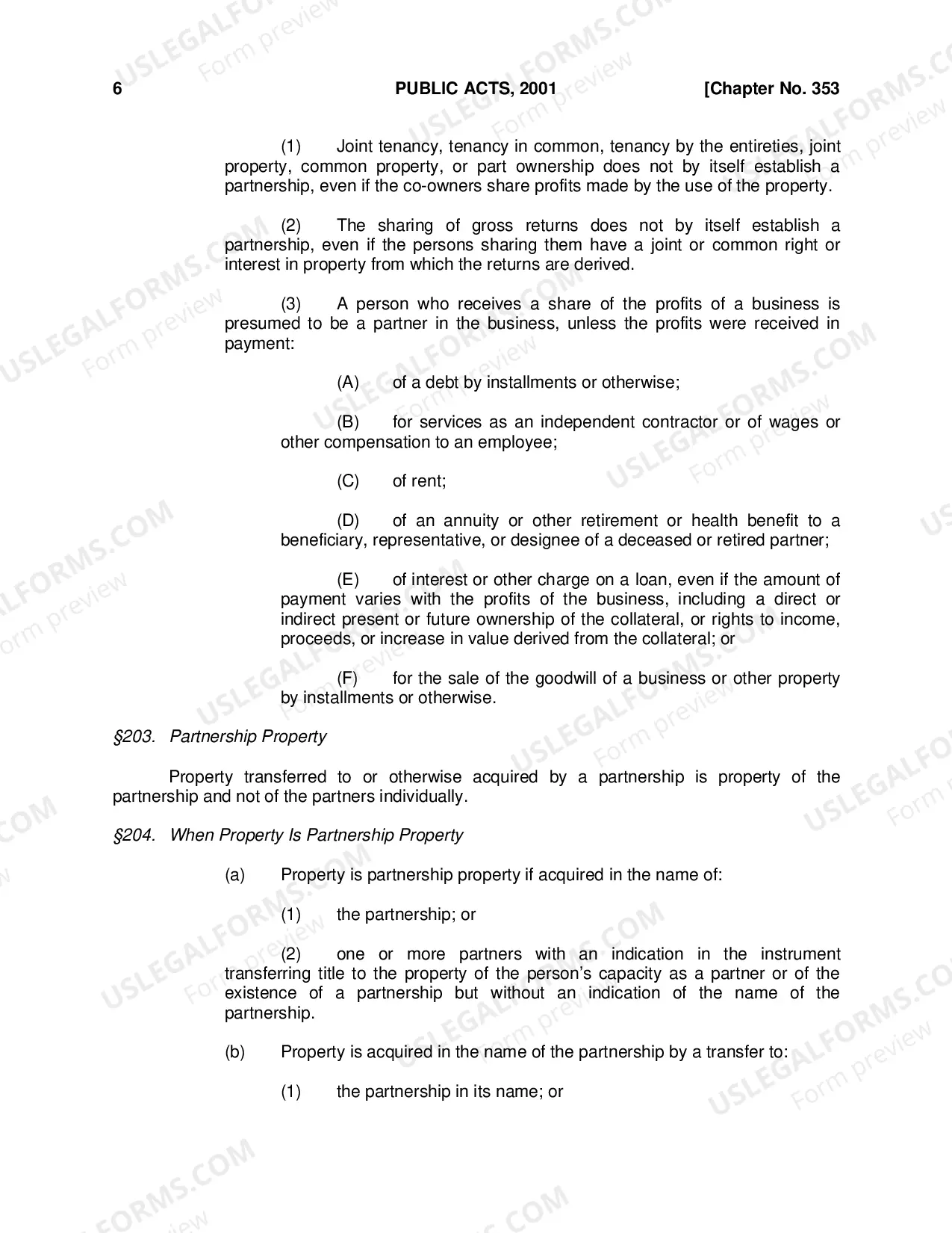 Preview Revised Uniform Partnership Act of 2001