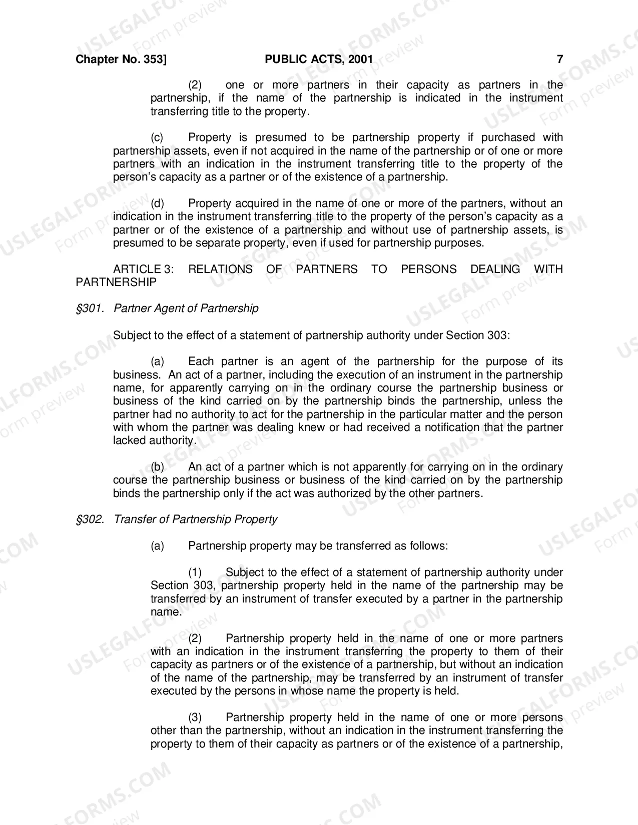 Preview Revised Uniform Partnership Act of 2001