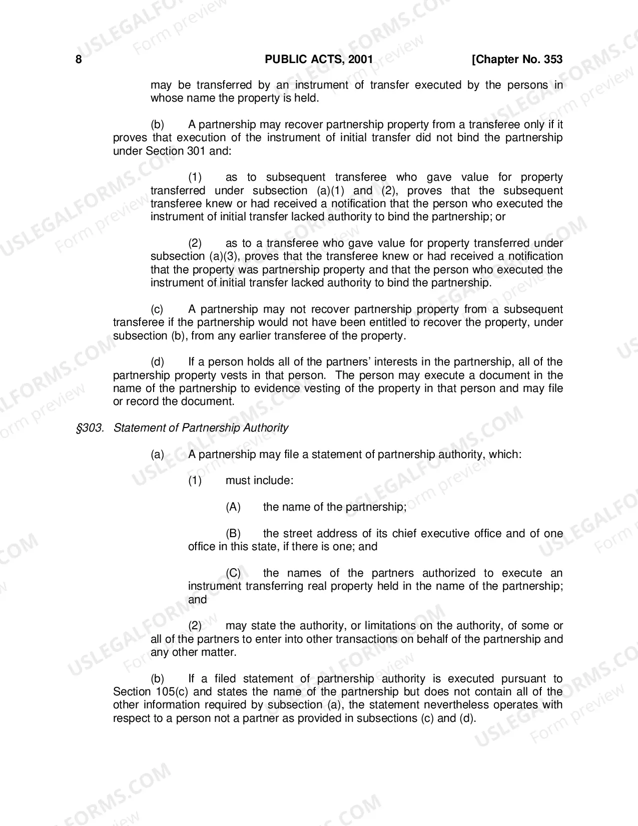 Preview Revised Uniform Partnership Act of 2001