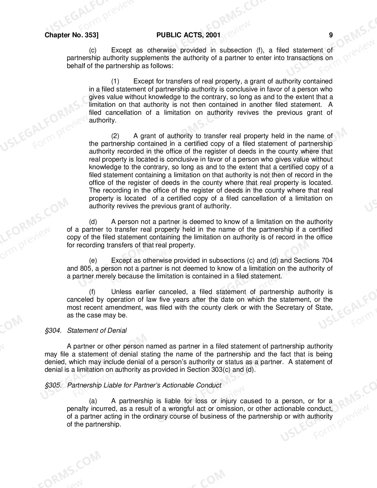 Preview Revised Uniform Partnership Act of 2001