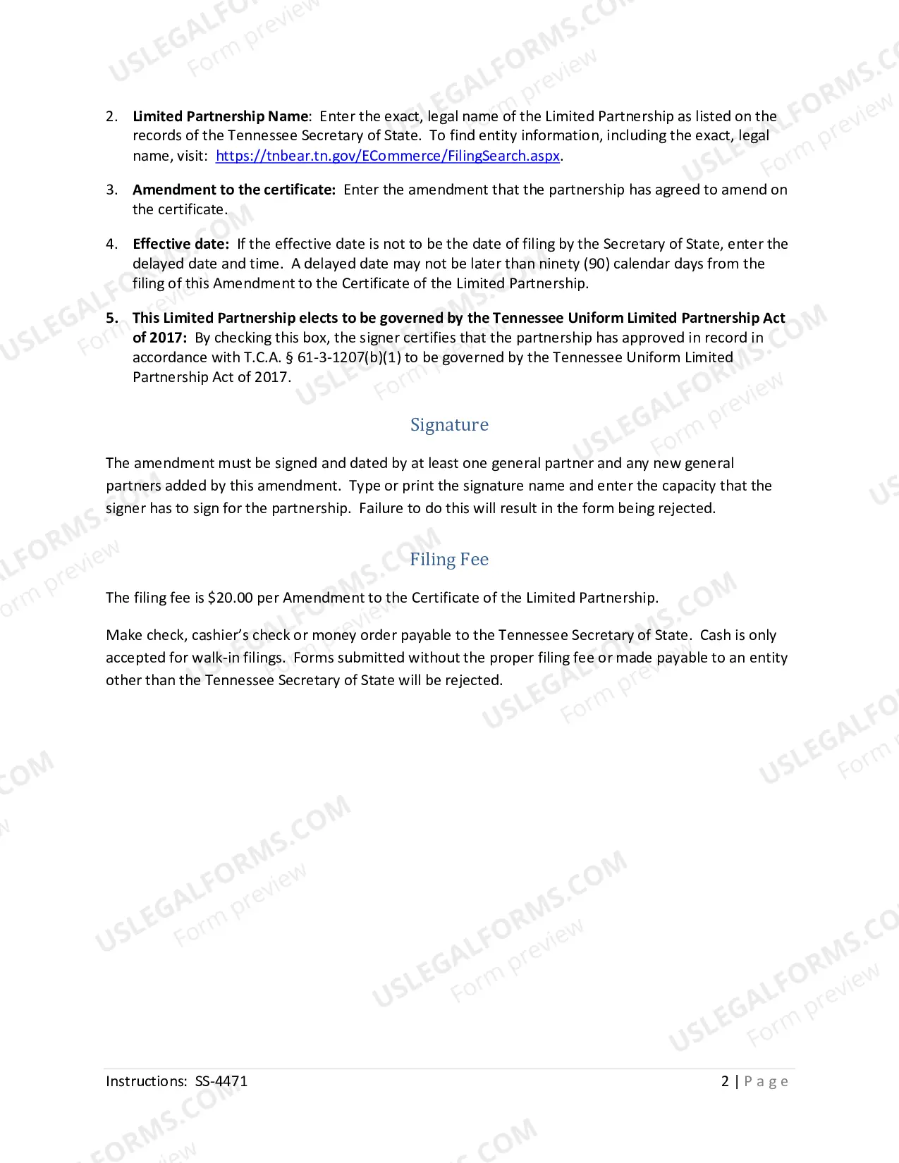Preview Amendment to Limited Partnership Certificate
