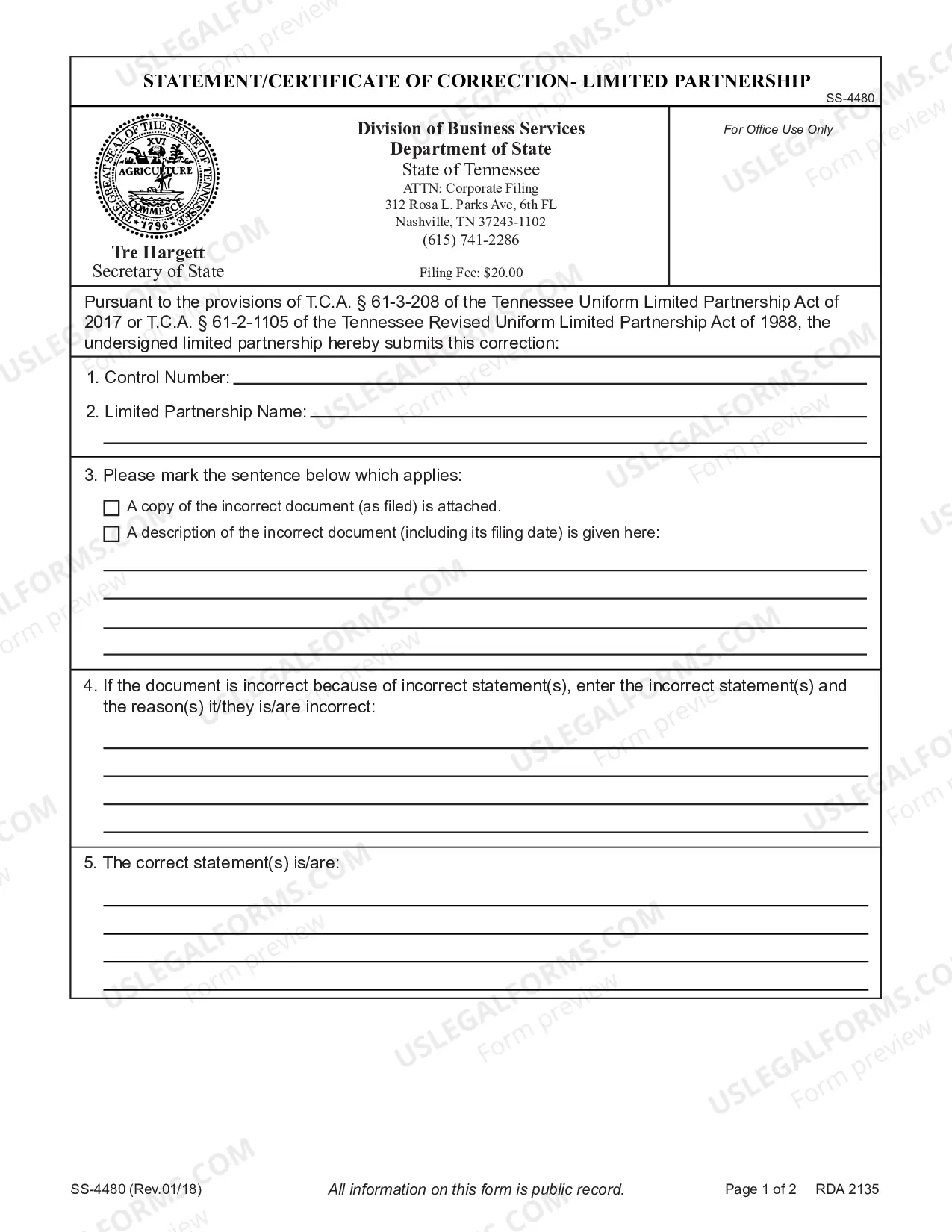Preview Certificate of Correction