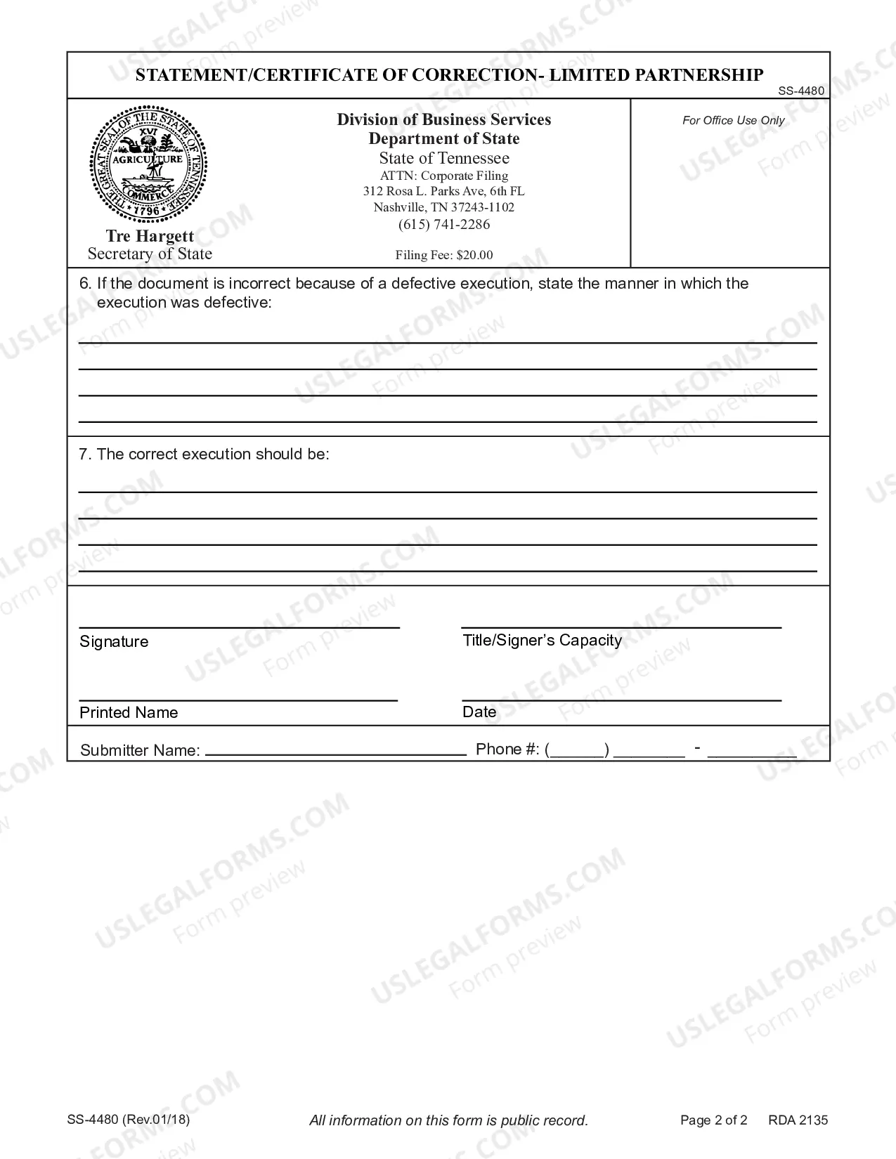 Preview Certificate of Correction