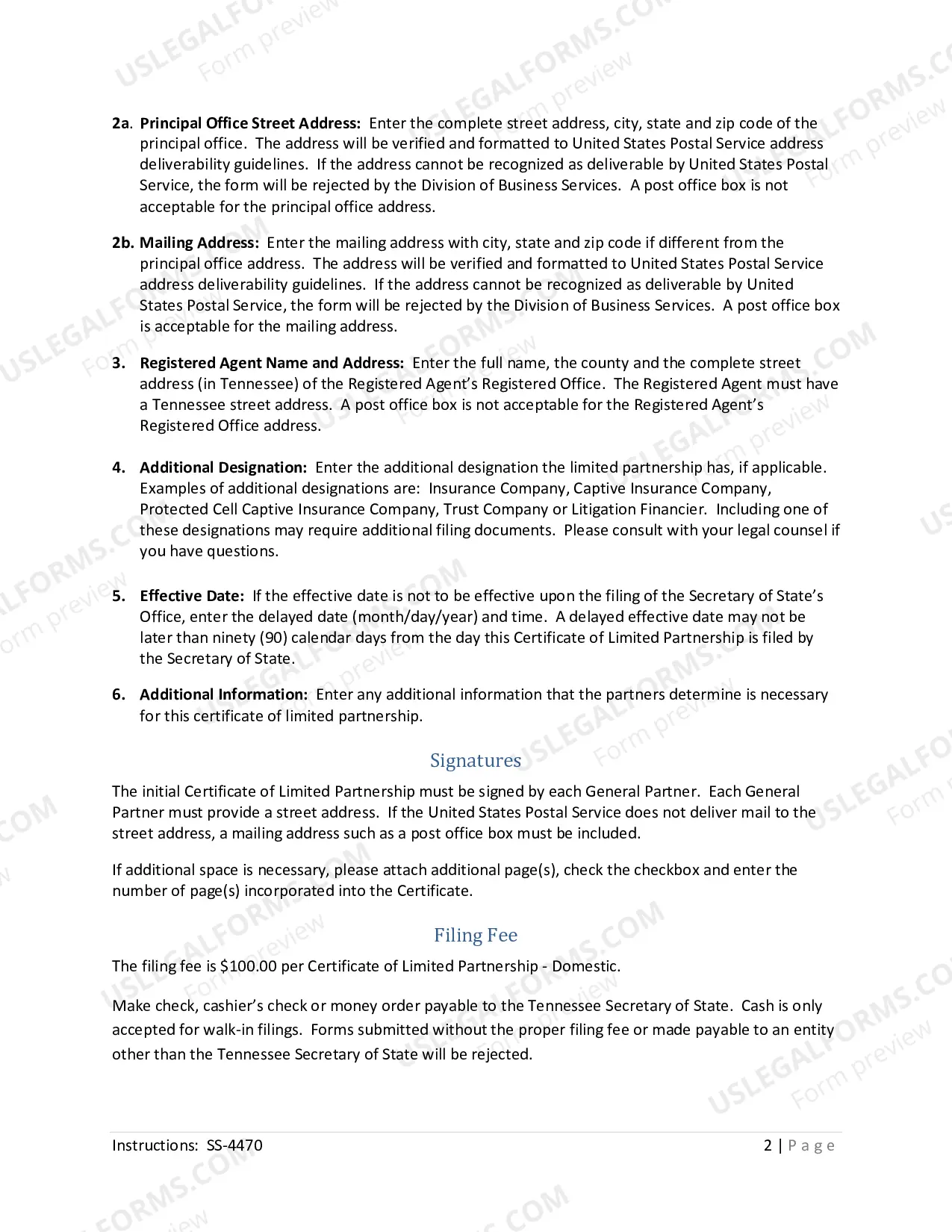 Preview Limited Partnership Certificate