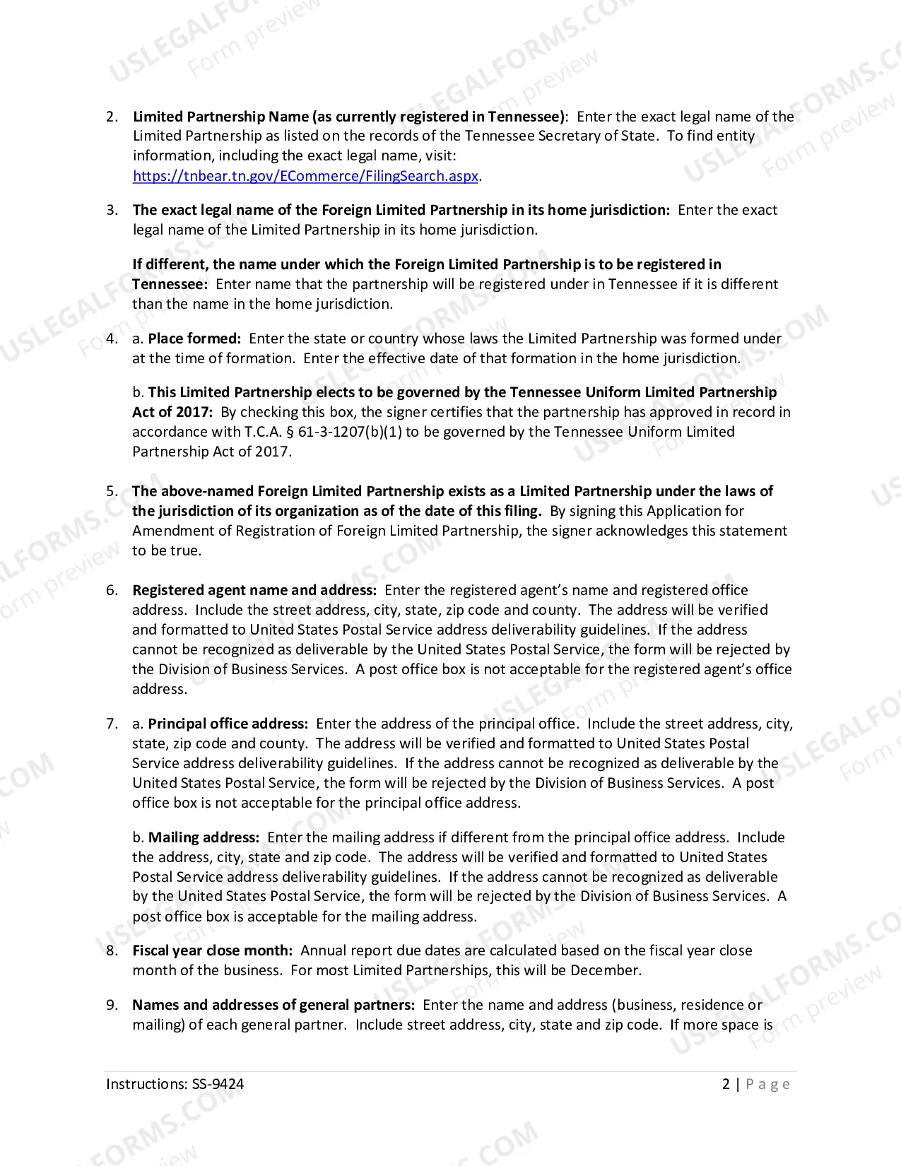 Preview Application for Amendment of Registration of Foreign Limited Partnership