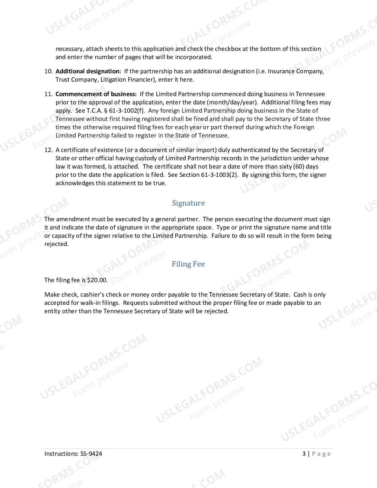 Preview Application for Amendment of Registration of Foreign Limited Partnership