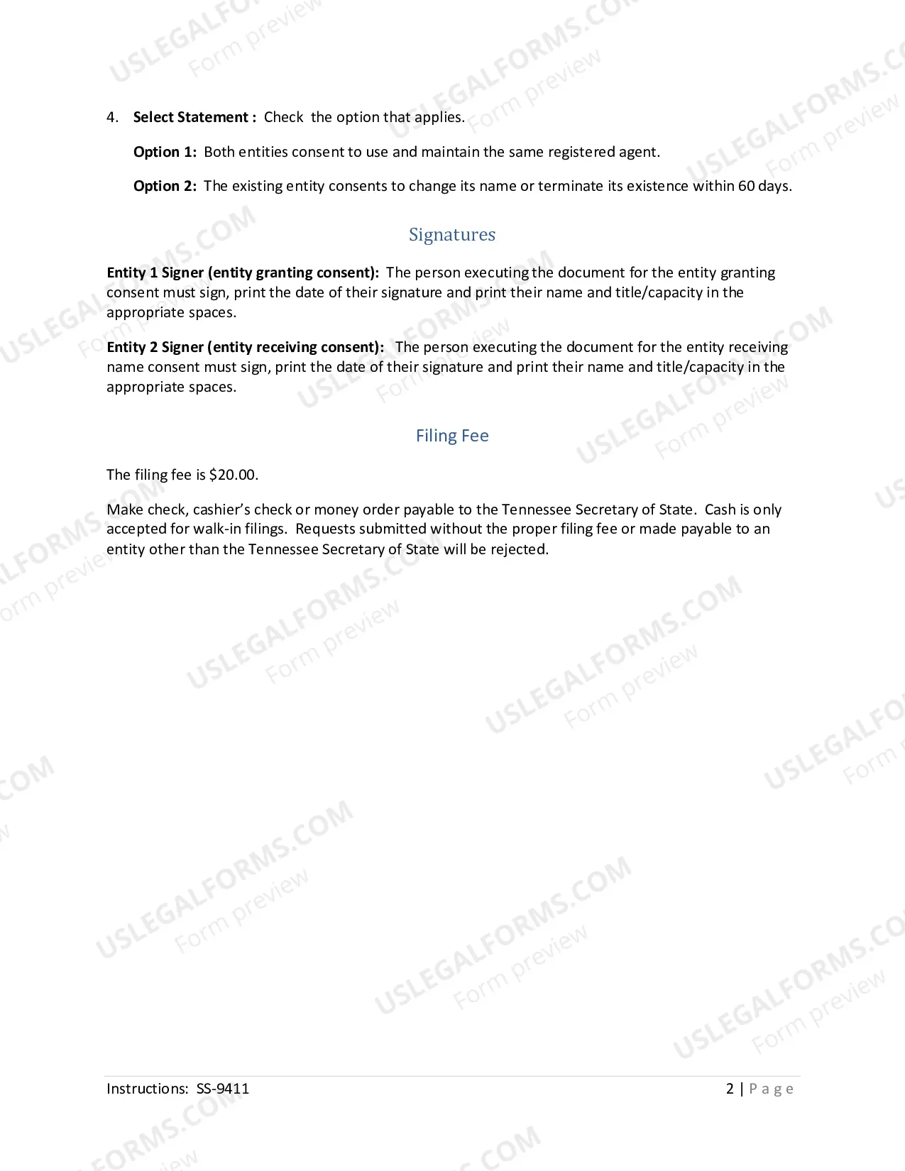 Preview Application for Use of Indistinguishable Name (Duplicate Name Consent)