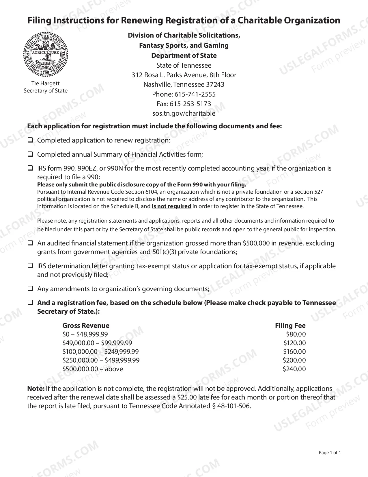 Preview Instructions for Renewing Registration