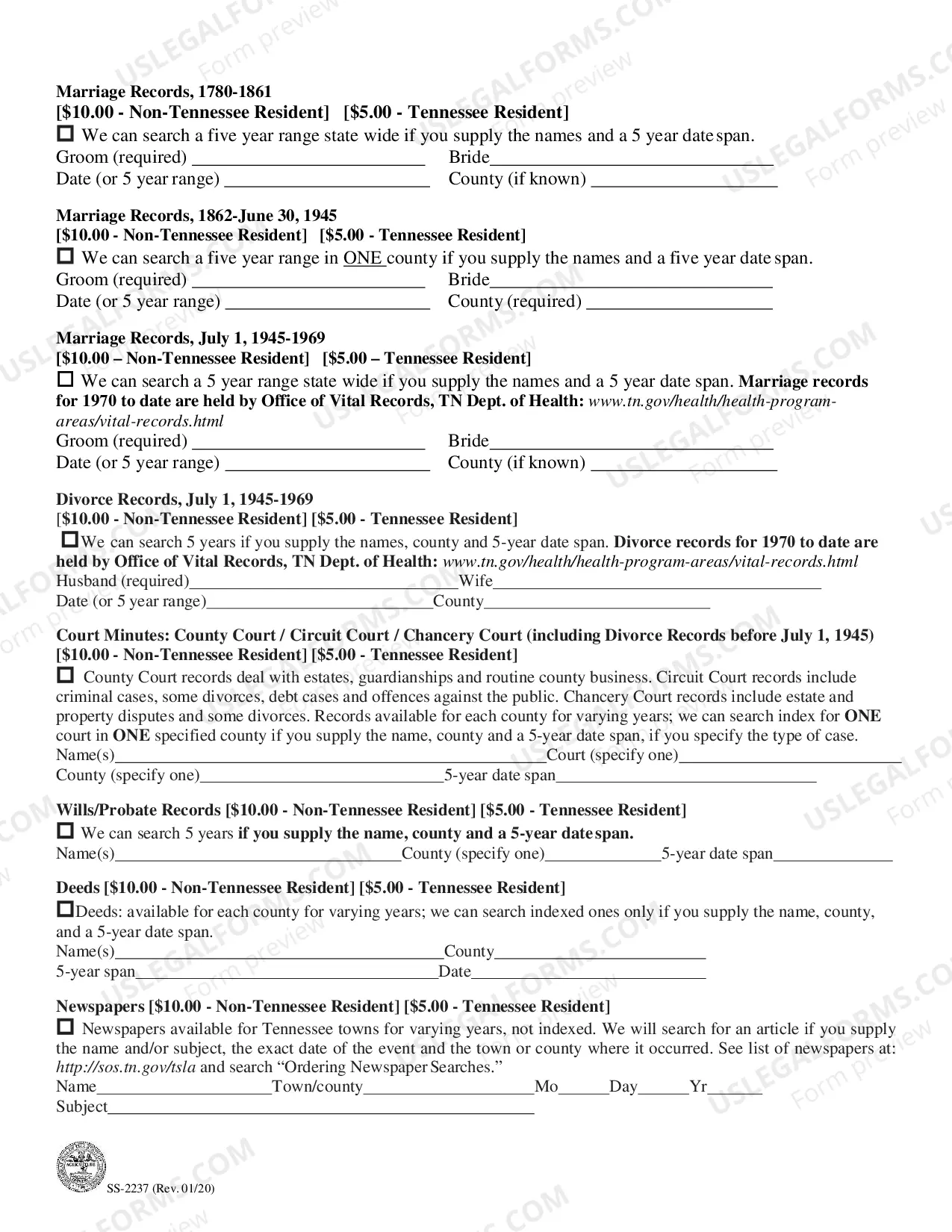 Preview Form SS-2237