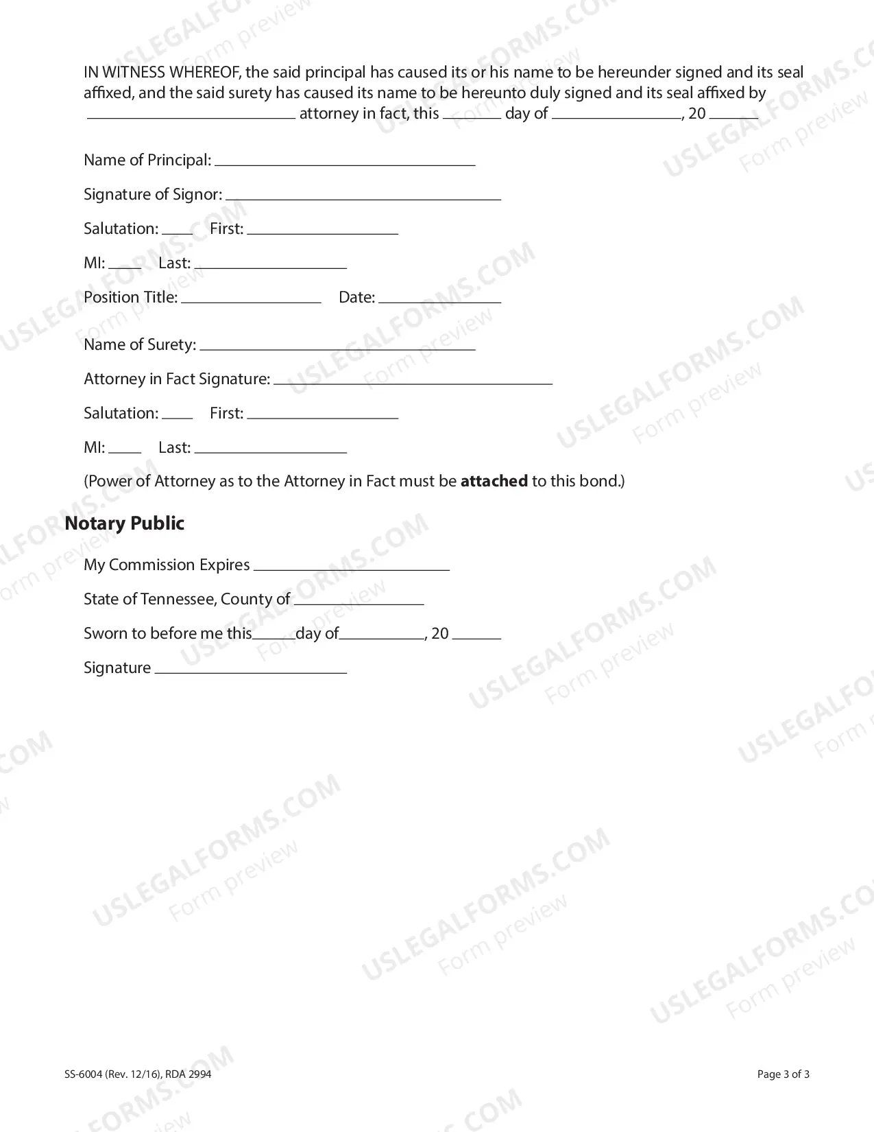 Preview Professional Solicitor Surety Bond Form