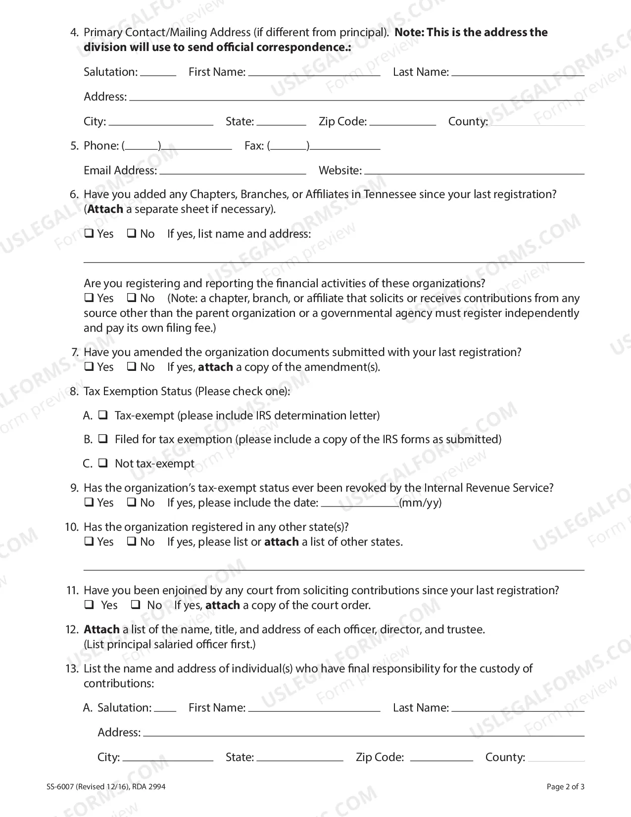 Preview Renewal Registration