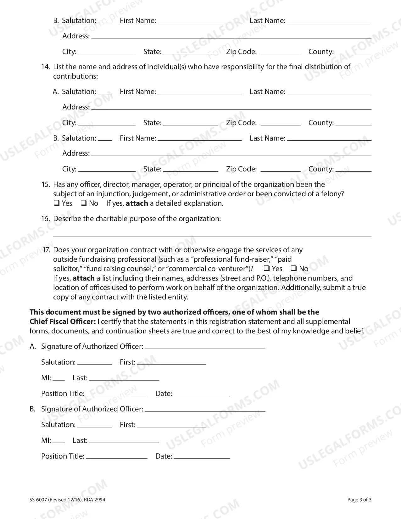Preview Renewal Registration