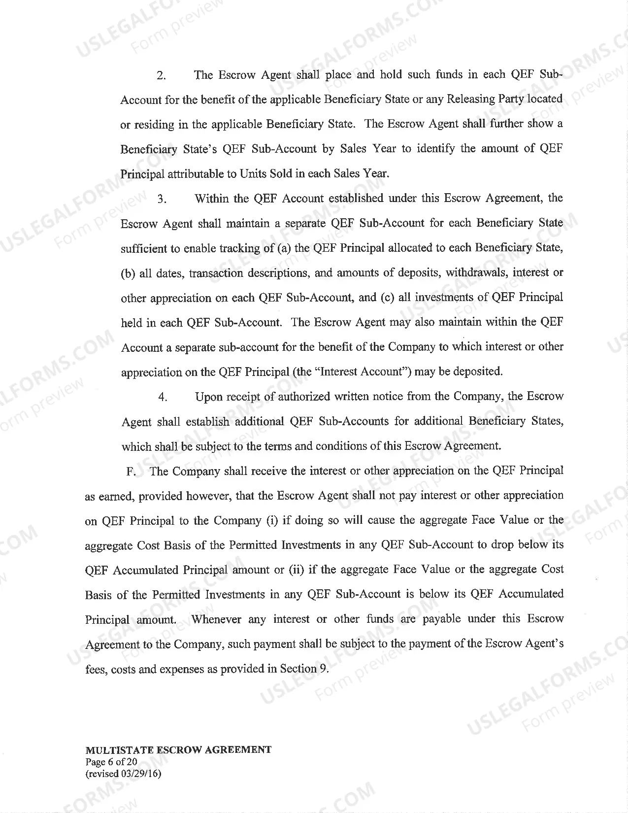 Preview Model Escrow Agreement