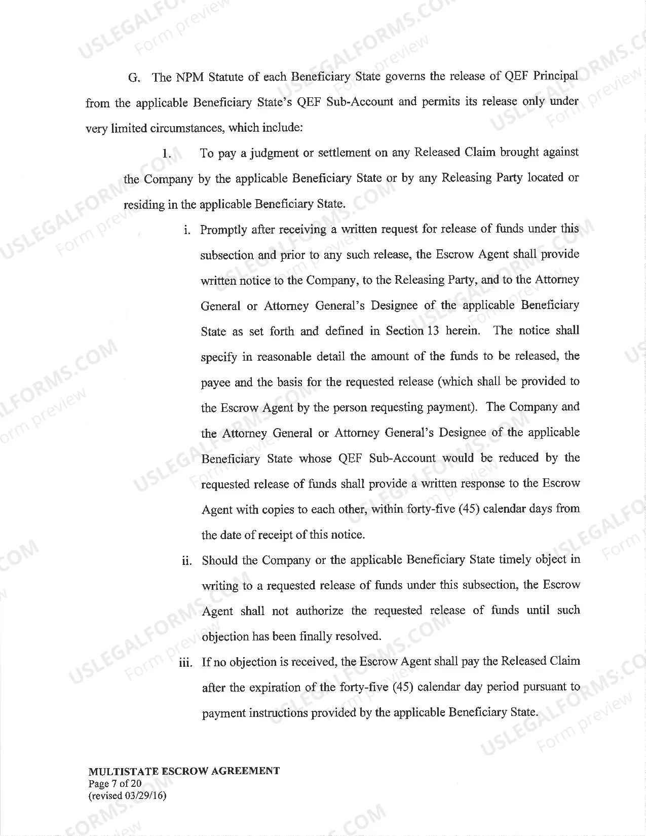 Preview Model Escrow Agreement