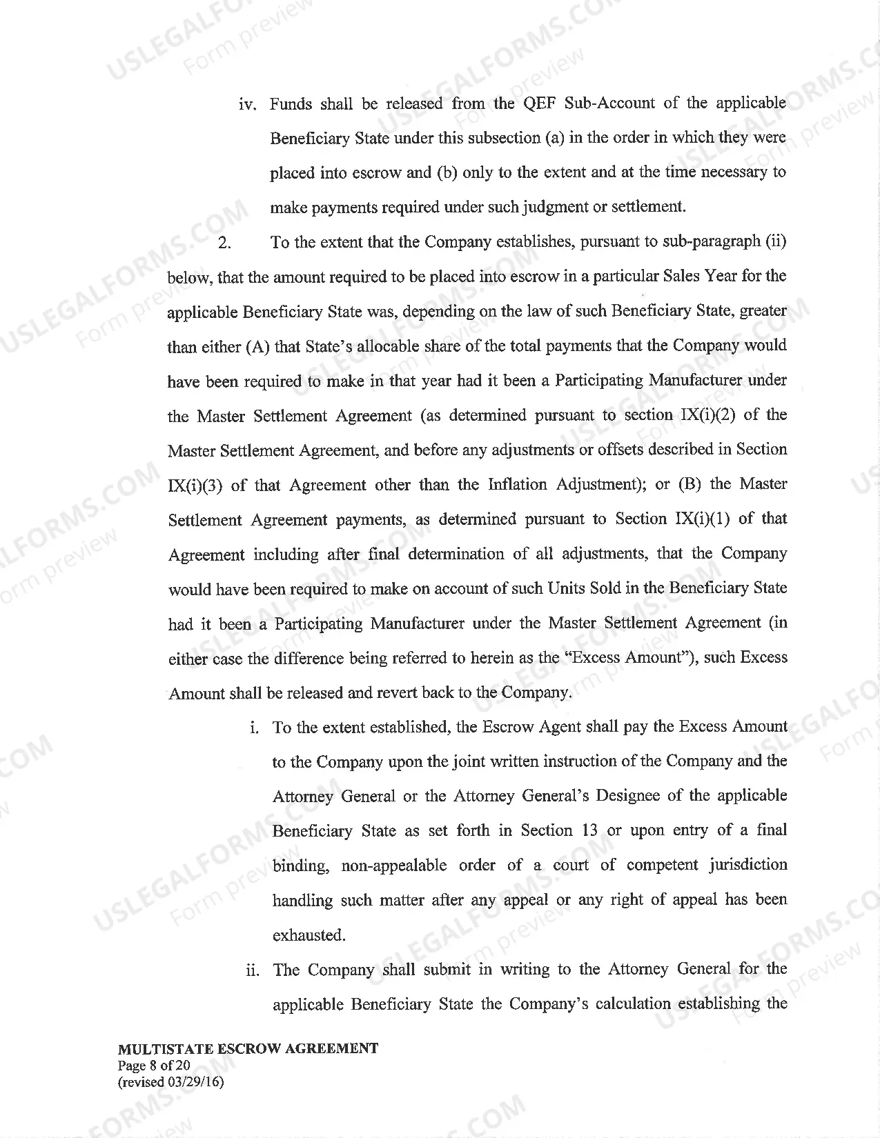 Preview Model Escrow Agreement