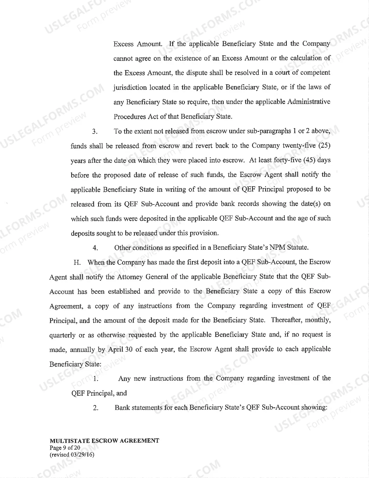 Preview Model Escrow Agreement