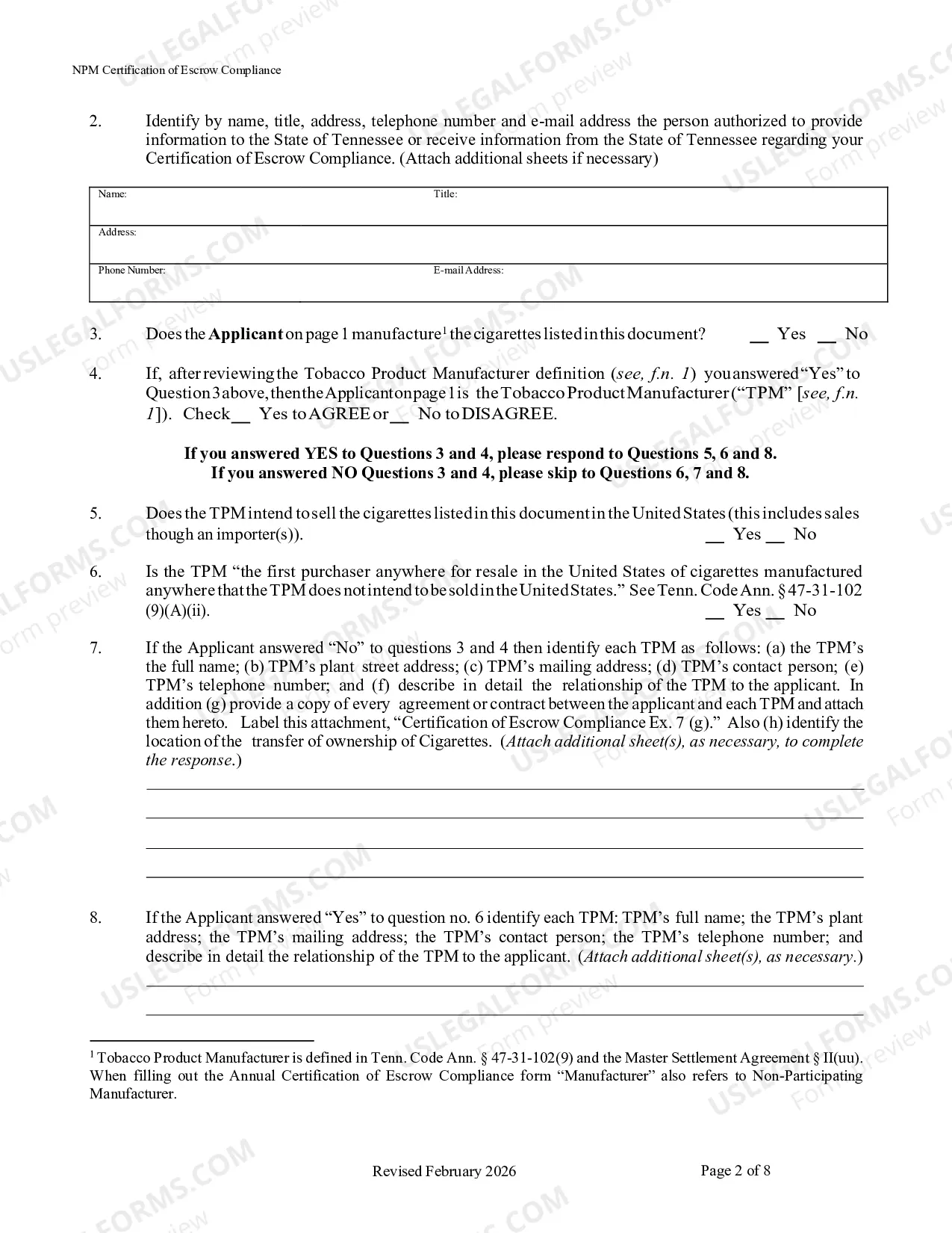 Preview Certification of Annual Escrow Compliance
