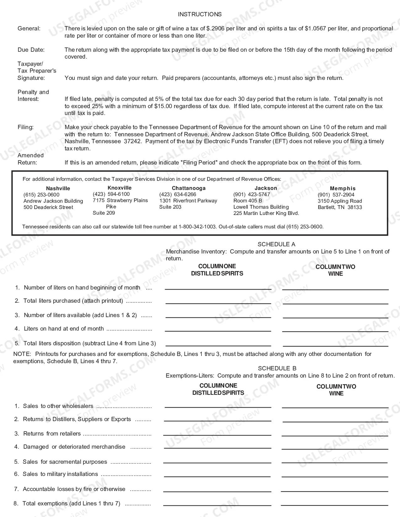 Preview Wholesale Alcoholic Beverage Return- For tax periods prior to October 1, 2010