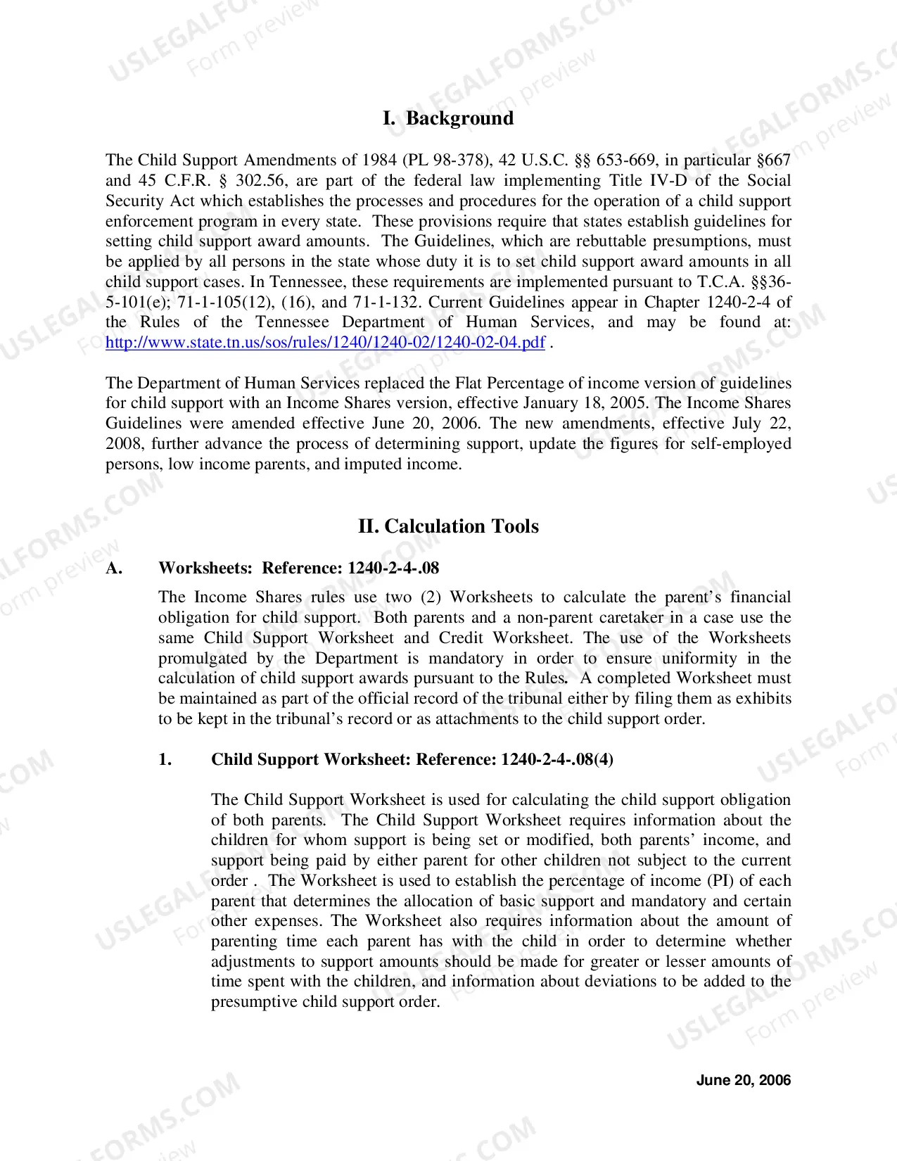Preview A Guide To Tennessee Income Shares - DHS Rule Chapter 1240-2-4