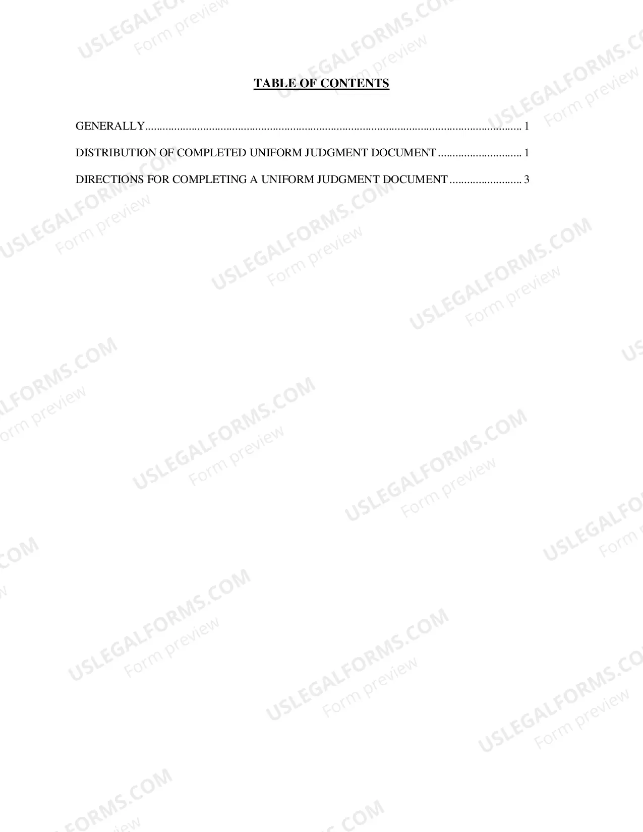 Preview Judgment Document Instructions
