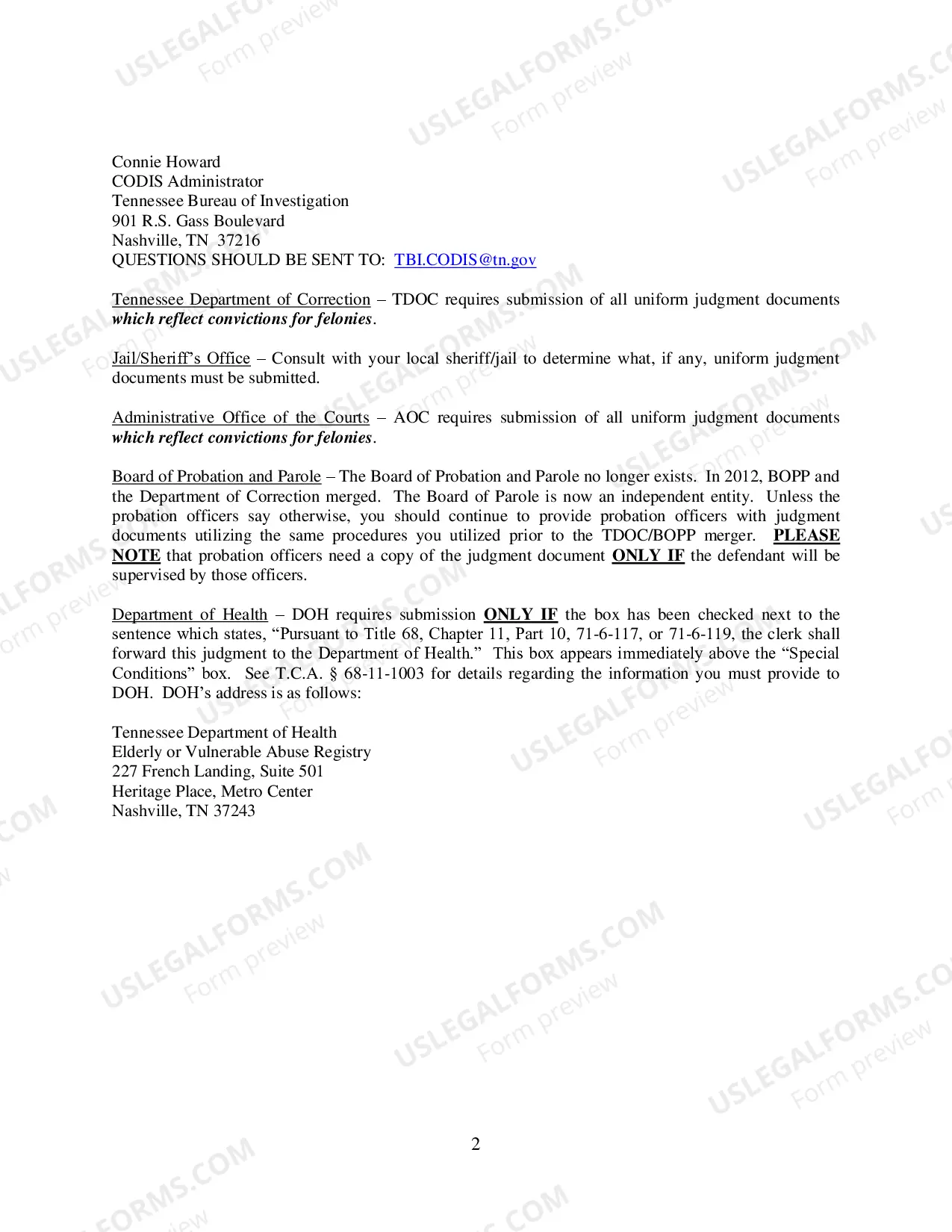 Preview Judgment Document Instructions