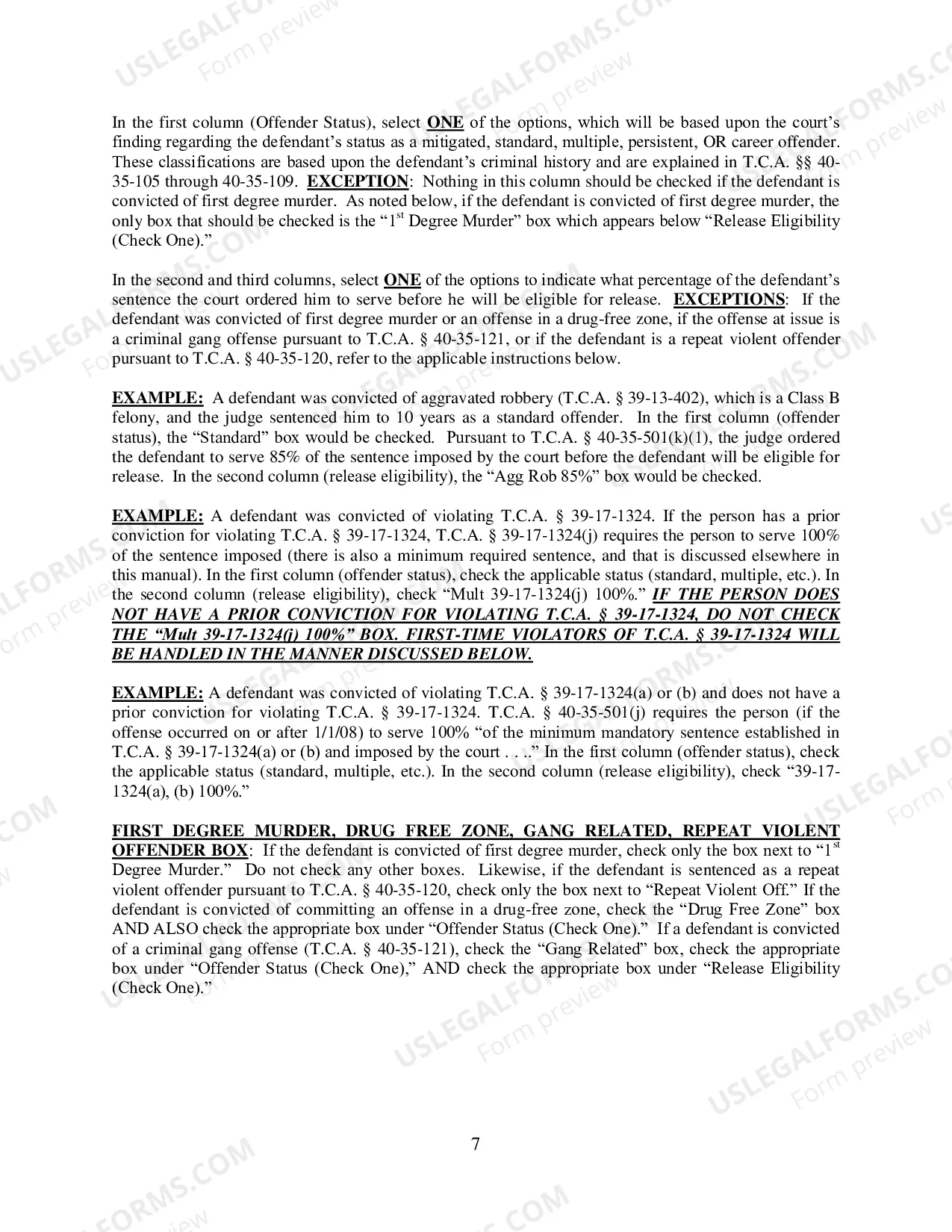 Preview Judgment Document Instructions