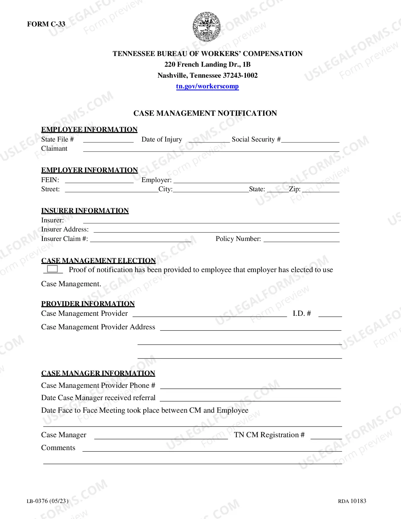 Preview Case Management Notification