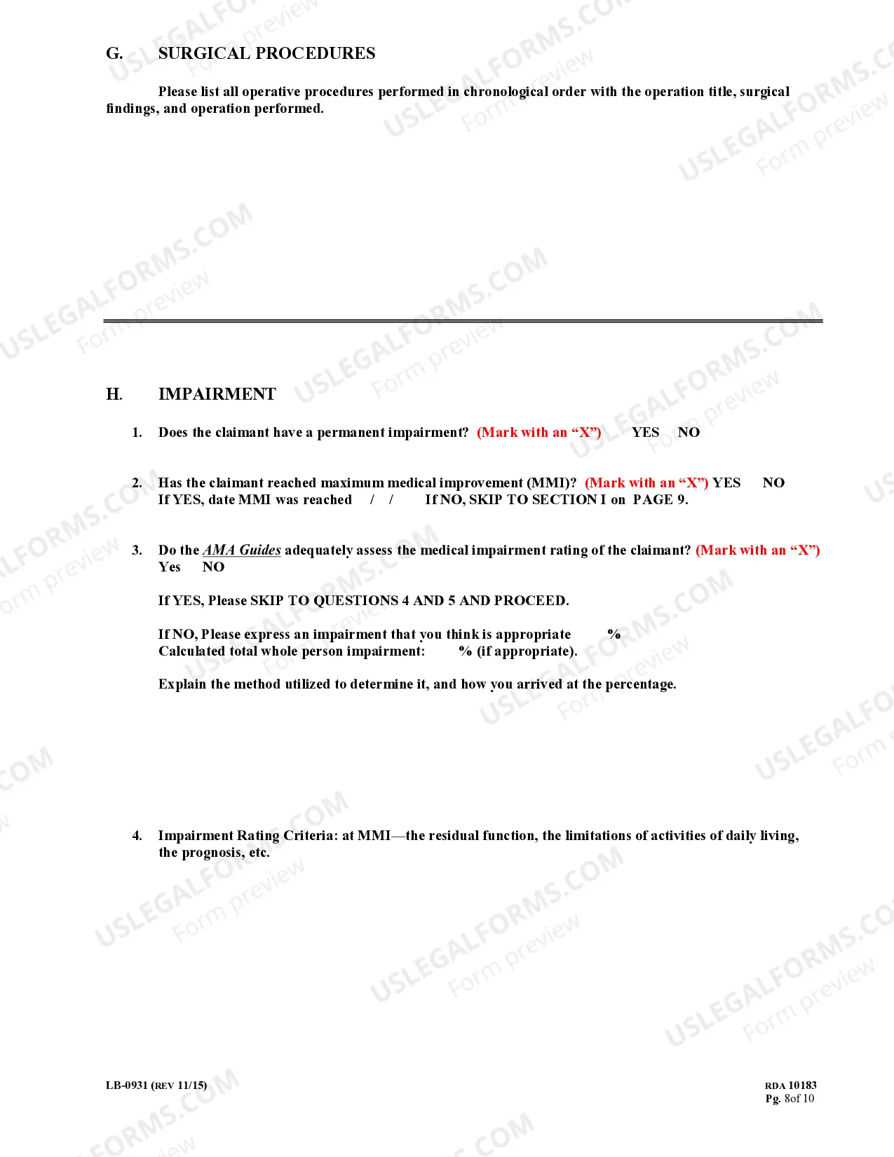Preview MIR Impairment Rating Report - 5th Edition
