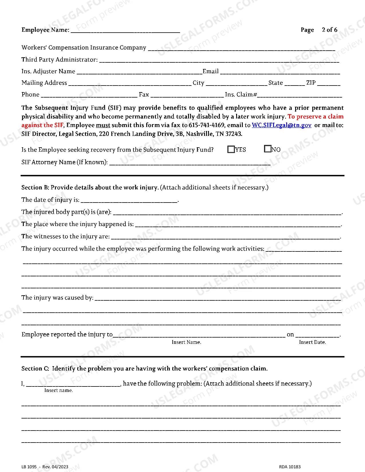 Preview Petition for Benefits Determination
