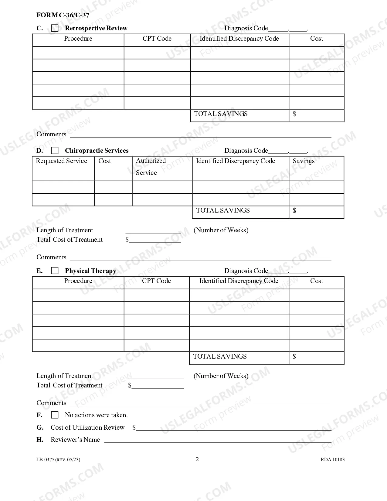 Preview Utilization Review Closure Form