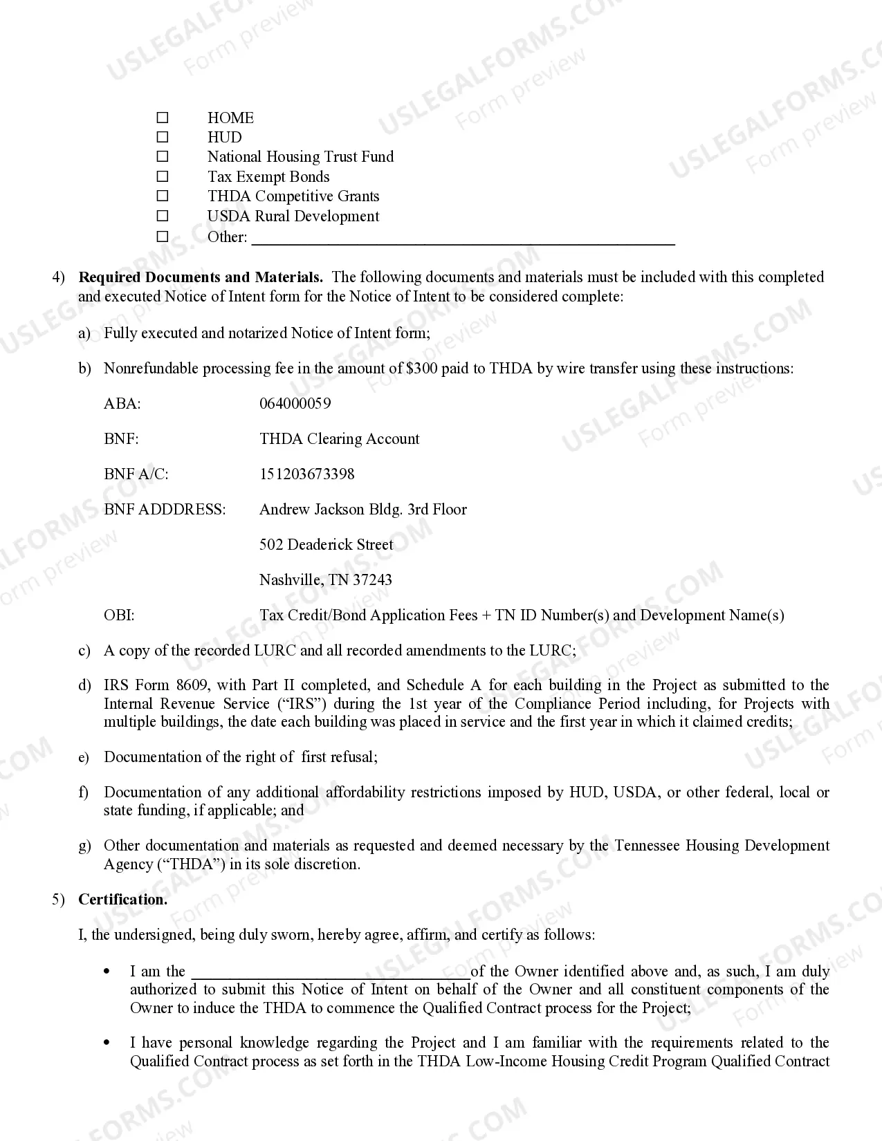 Preview Notice of Intent