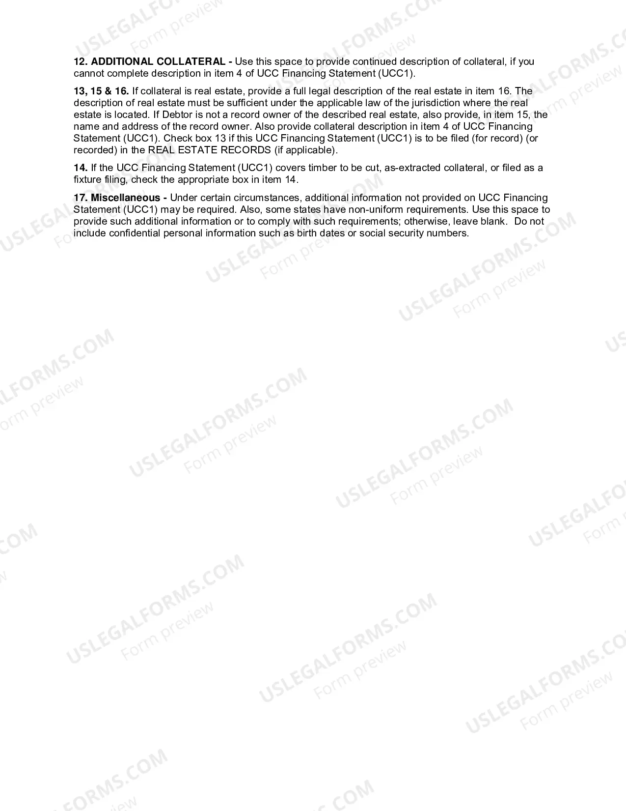 Preview Tennessee UCC1-AD Financing Statement