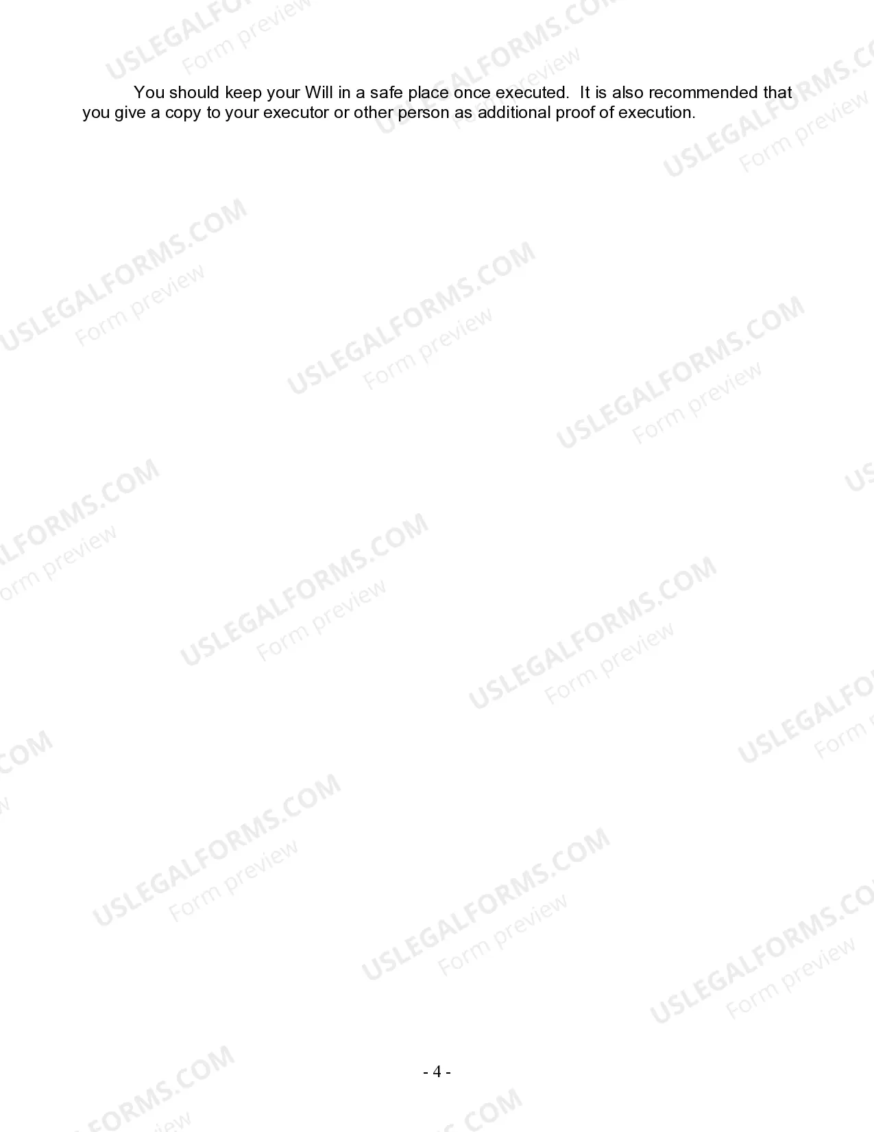 Preview Last Will and Testament for Married person with Adult Children