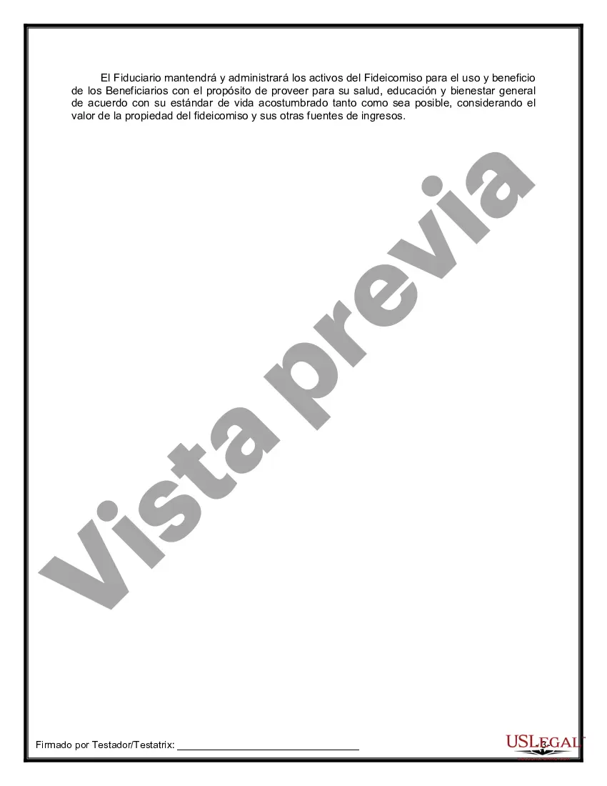 Preview Formulario Legal de Última Voluntad y Testamento para Viuda o Viudo con Hijos Menores