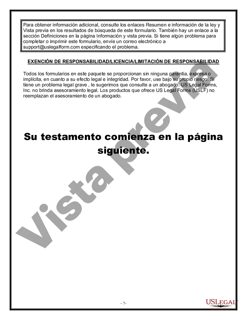 Preview Formulario de última voluntad legal para una viuda o viudo sin hijos