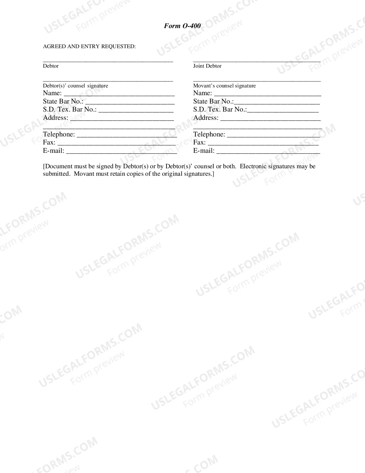 Preview Agreed Order Conditioning Stay on Home (O-400)