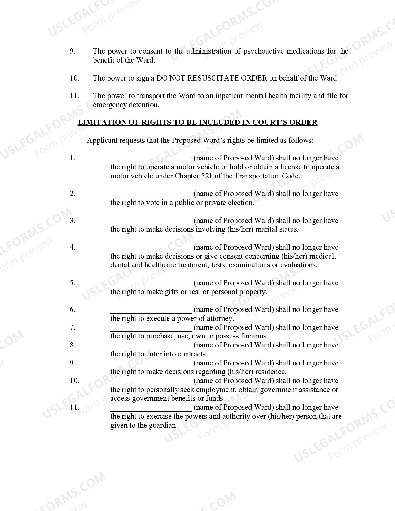 Preview Application for Appointment of Permanent Guardian of the Person