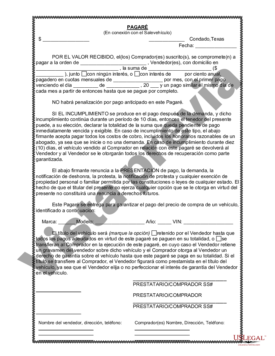 Austin Texas Factura de venta de automóvil o vehículo - Factura ...