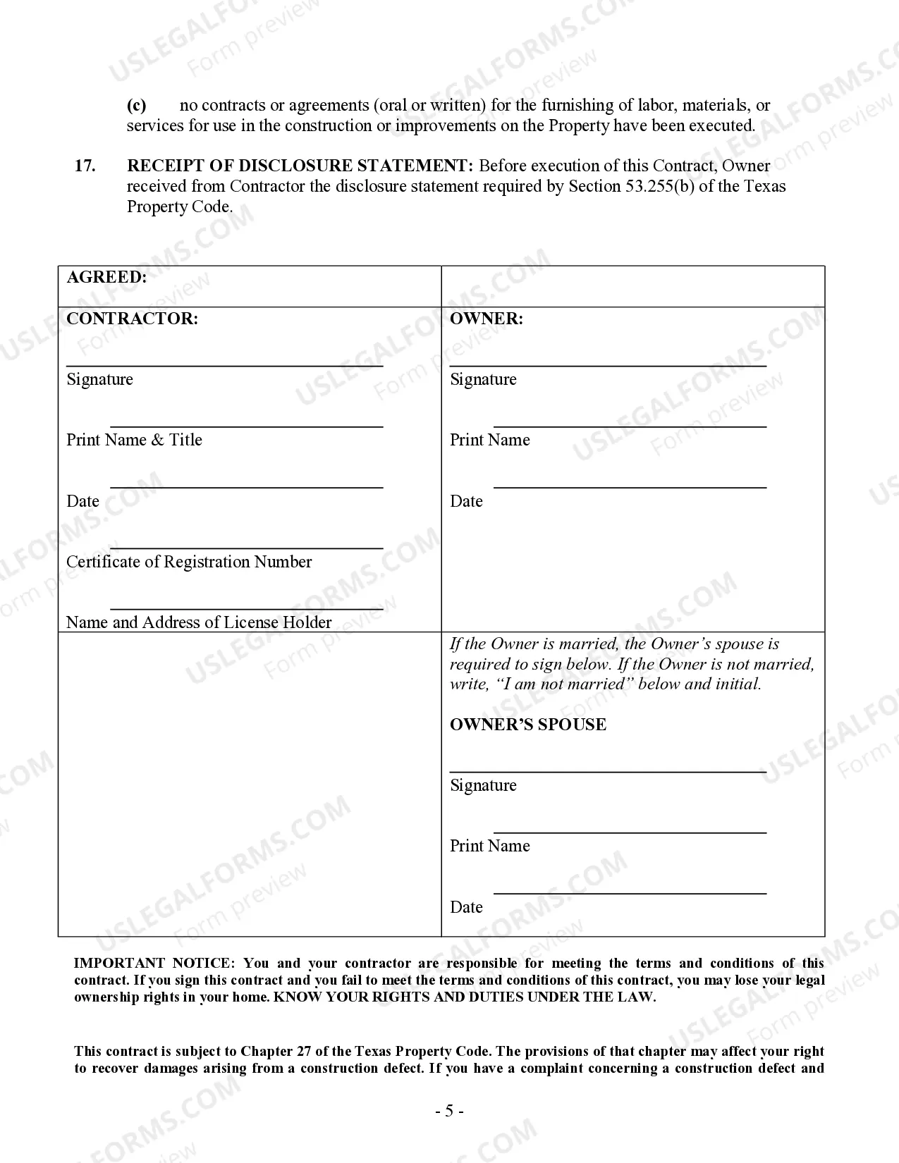 Preview Painting Contract for Contractor