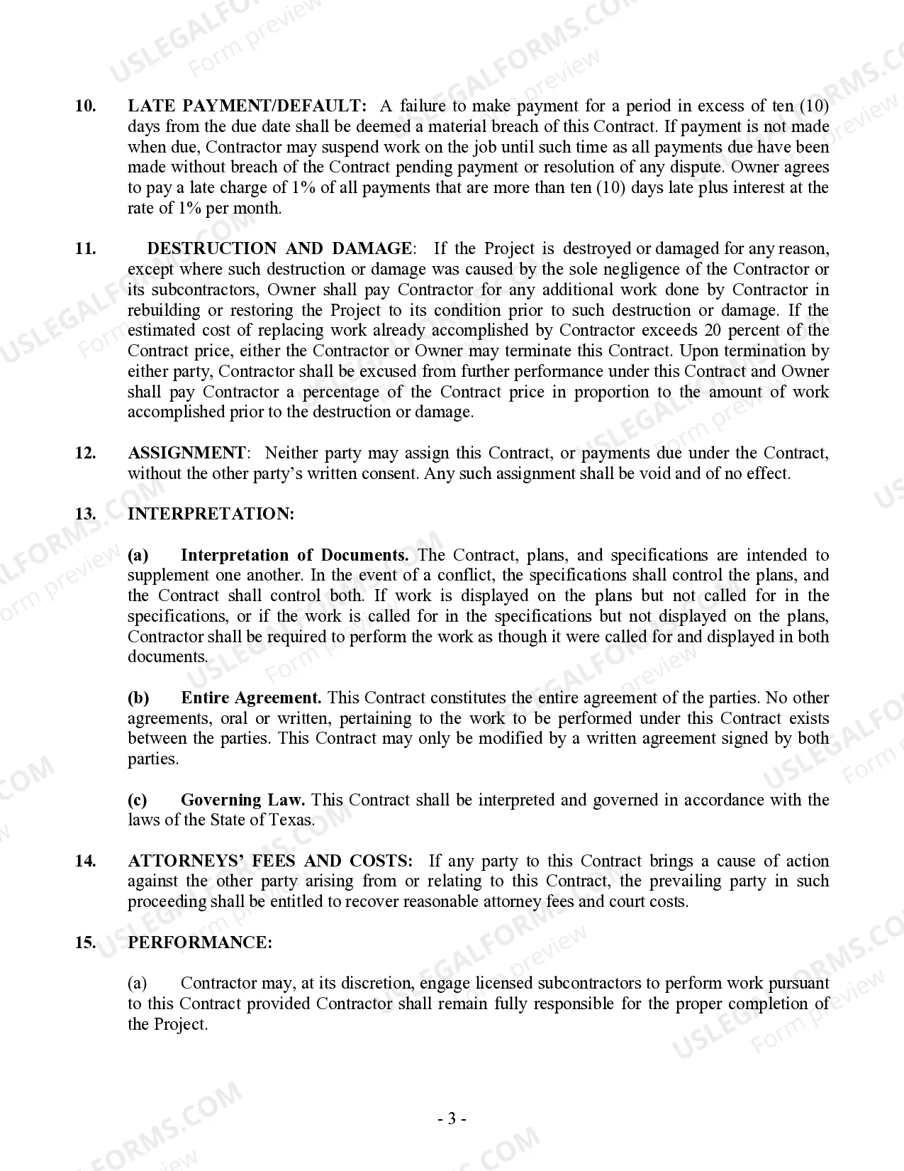 Preview Fencing Contract for Contractor